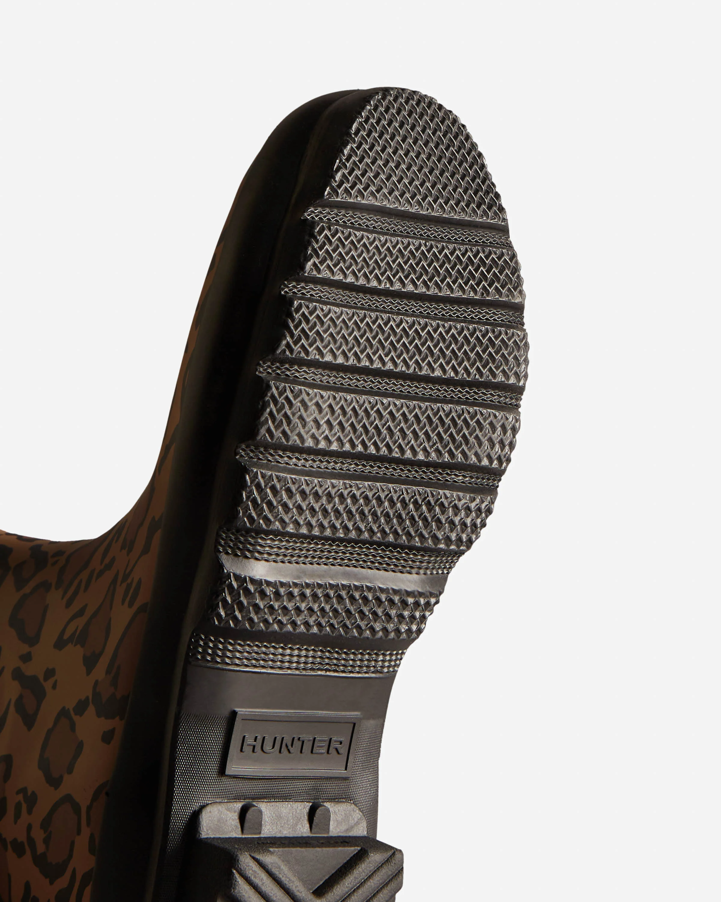 Hunter Womens Original Short Leopard Print Boot - Rich Tan/Saddle/Black - Image 2