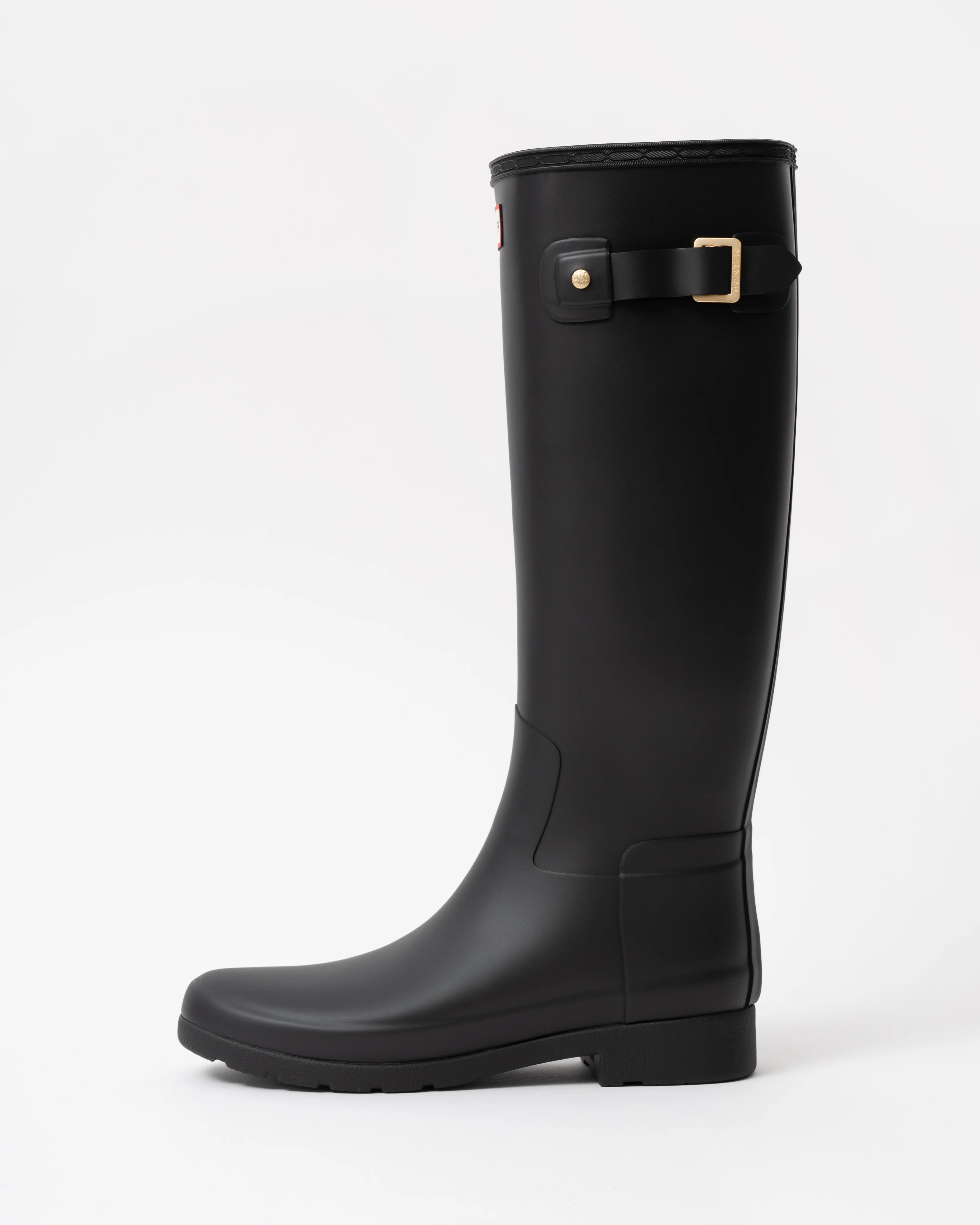 Hunter Womens Refined Gold Trim Tall Boot - Black - Image 2