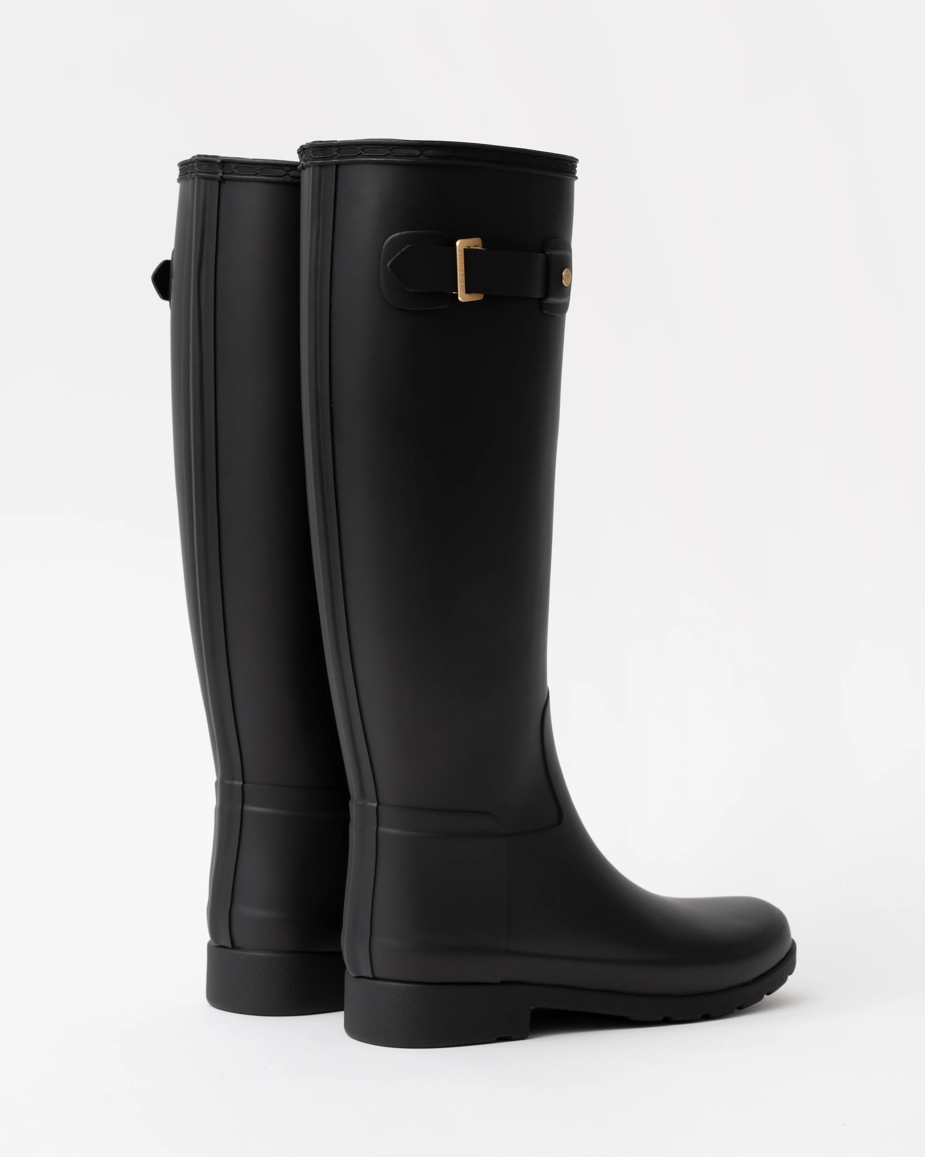 Hunter Womens Refined Gold Trim Tall Boot - Black - Image 3