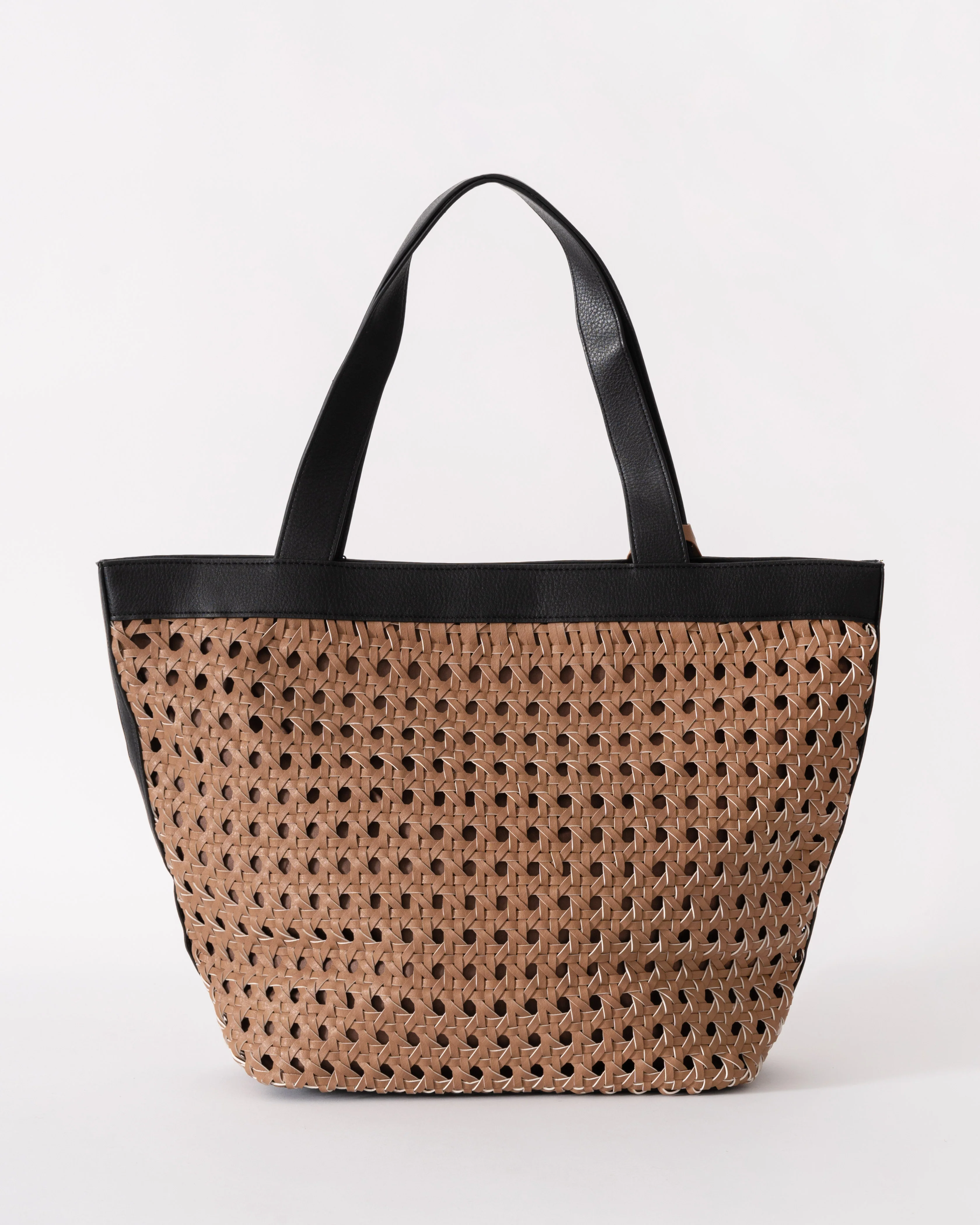 Ilse Jacobsen Braided Shopper With Black Detailing - Mocca Black 248001 - Image 5