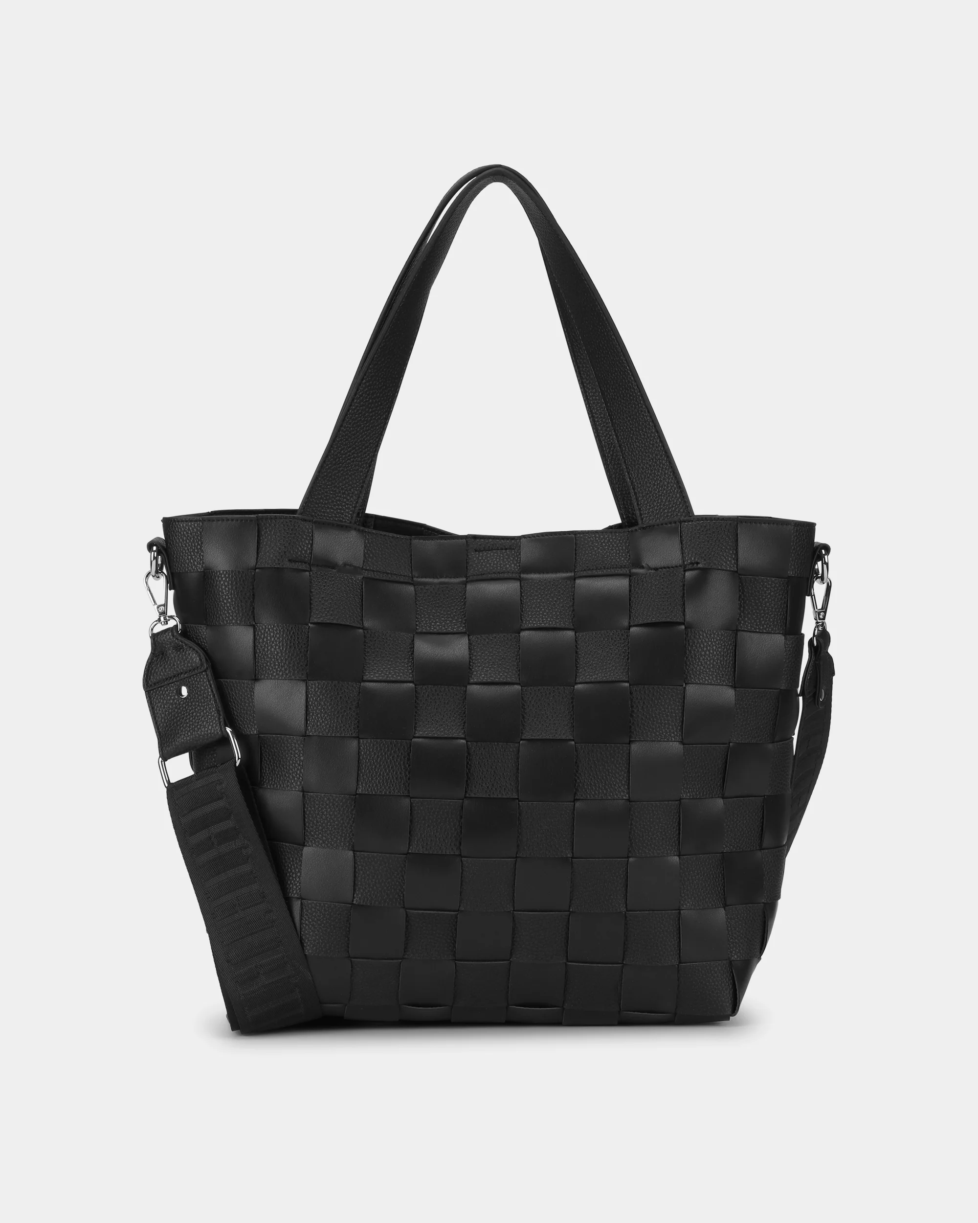 Ilse Jacobsen Chip Braided Womens Cross-Body Shopper - Black 001 - Image 3