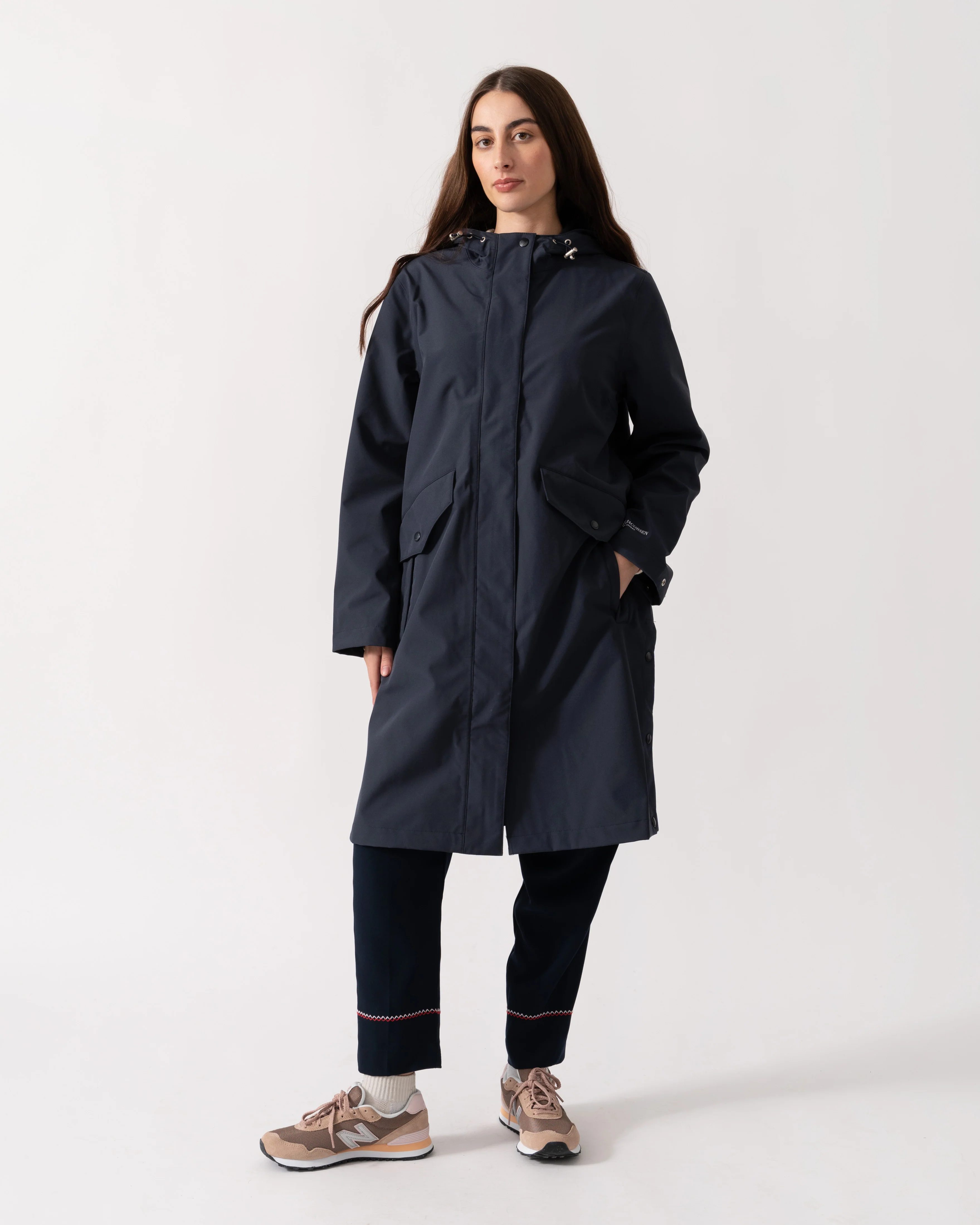 Ilse Jacobsen Daybreak Womens Long Softshell Raincoat - Dark Indigo 660 - Image 2