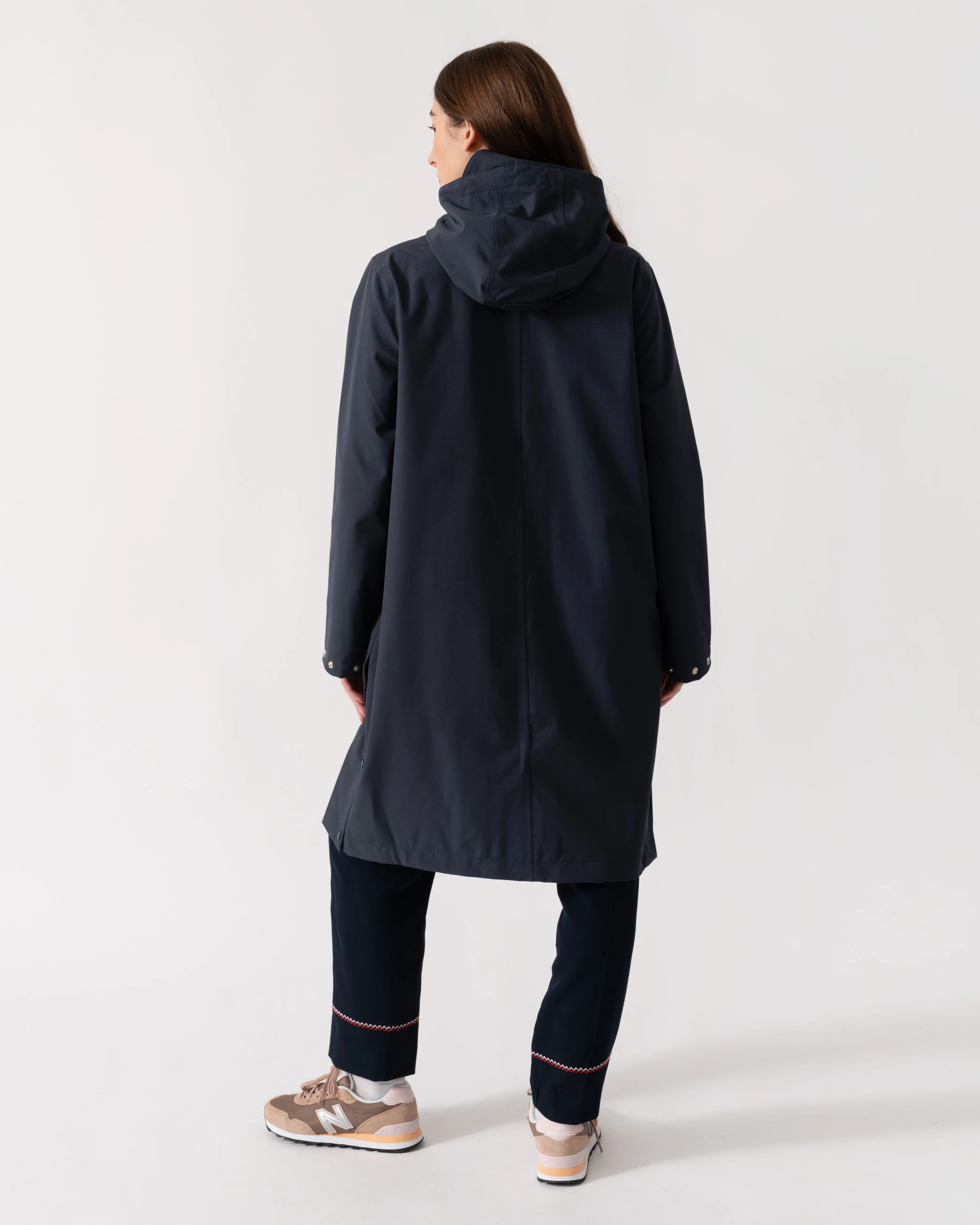 Ilse Jacobsen Daybreak Womens Long Softshell Raincoat - Dark Indigo 660 - Image 3