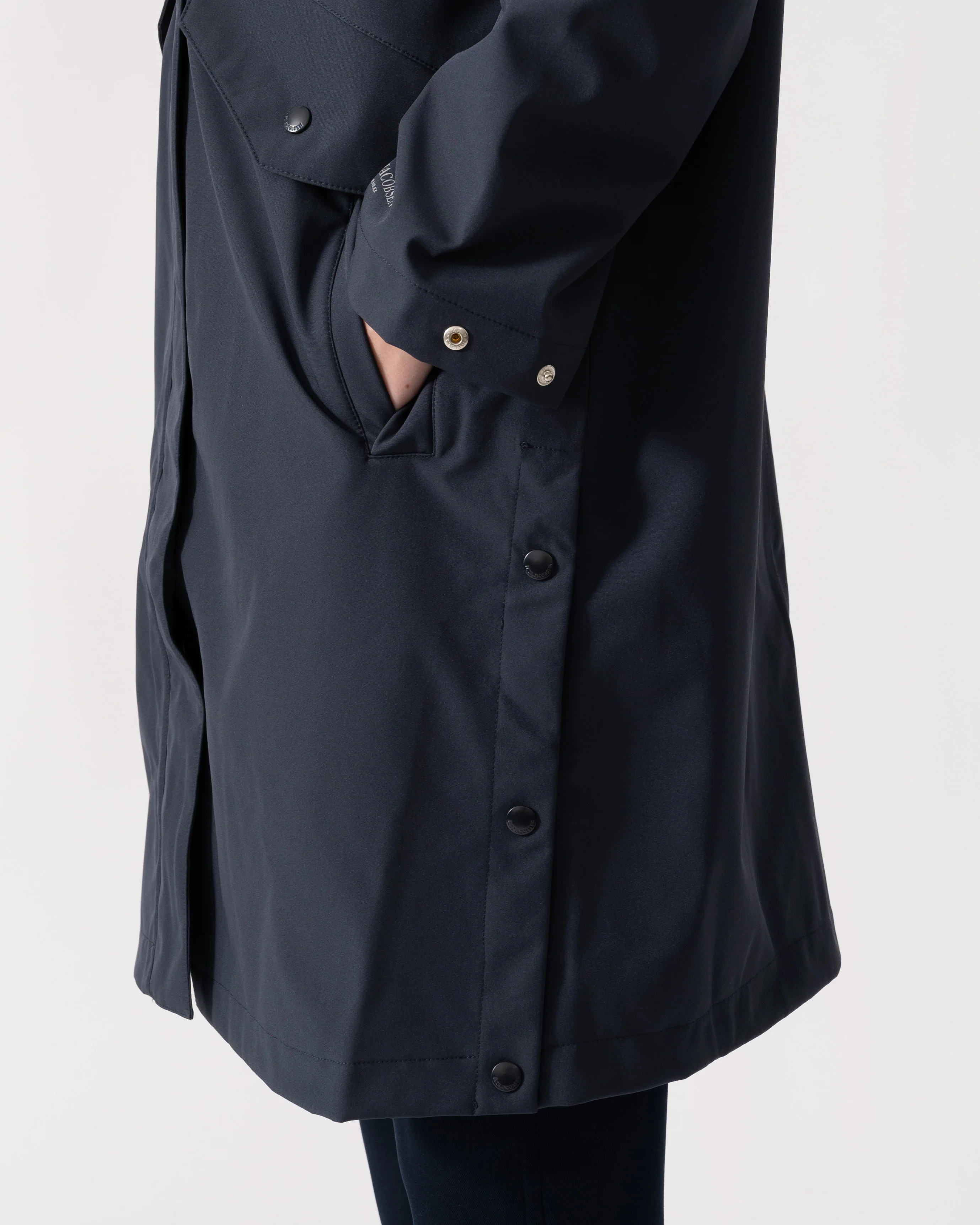 Ilse Jacobsen Daybreak Womens Long Softshell Raincoat - Dark Indigo 660 - Image 5