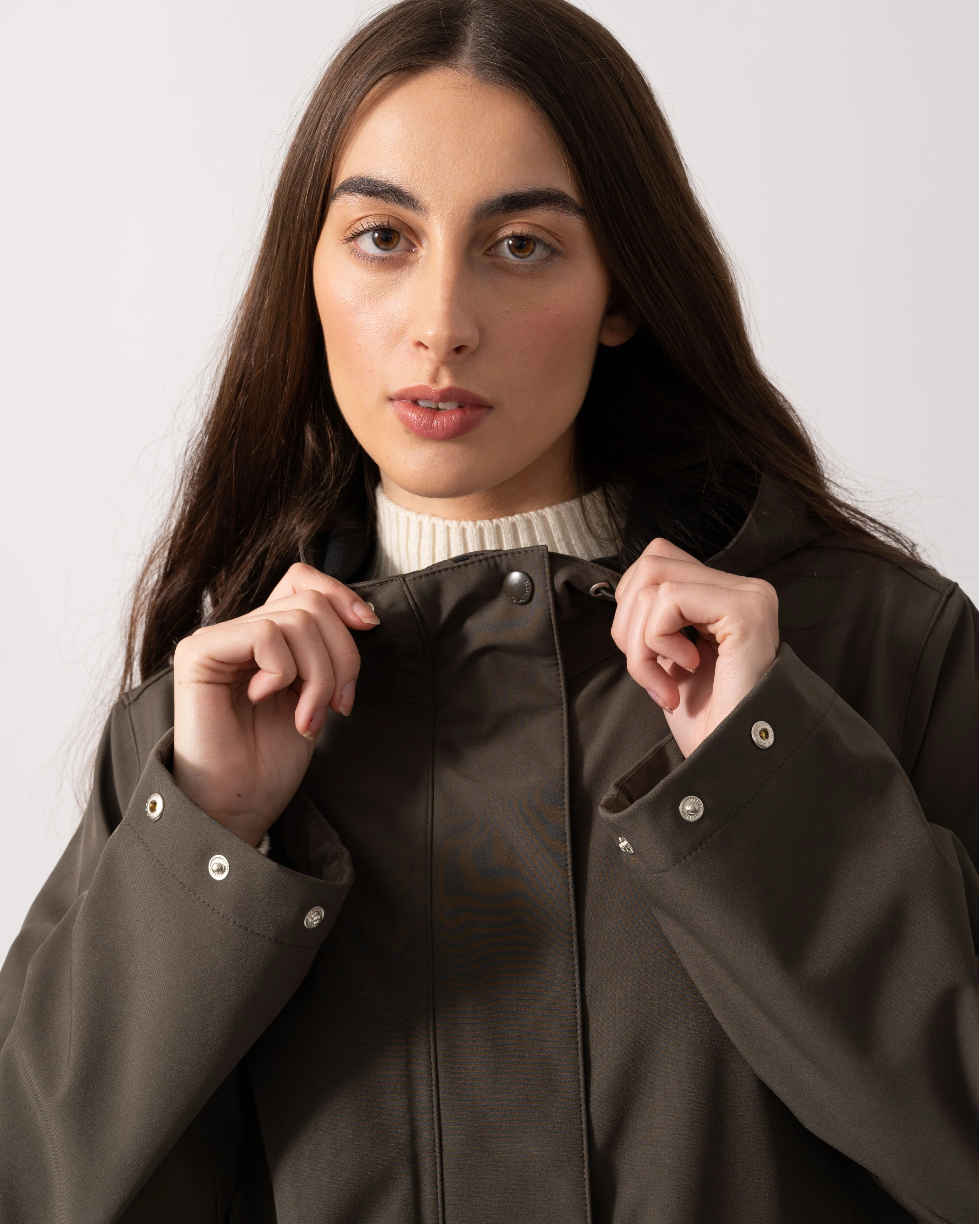 Ilse Jacobsen Daybreak Womens Long Softshell Raincoat - Wren 259 - Image 2