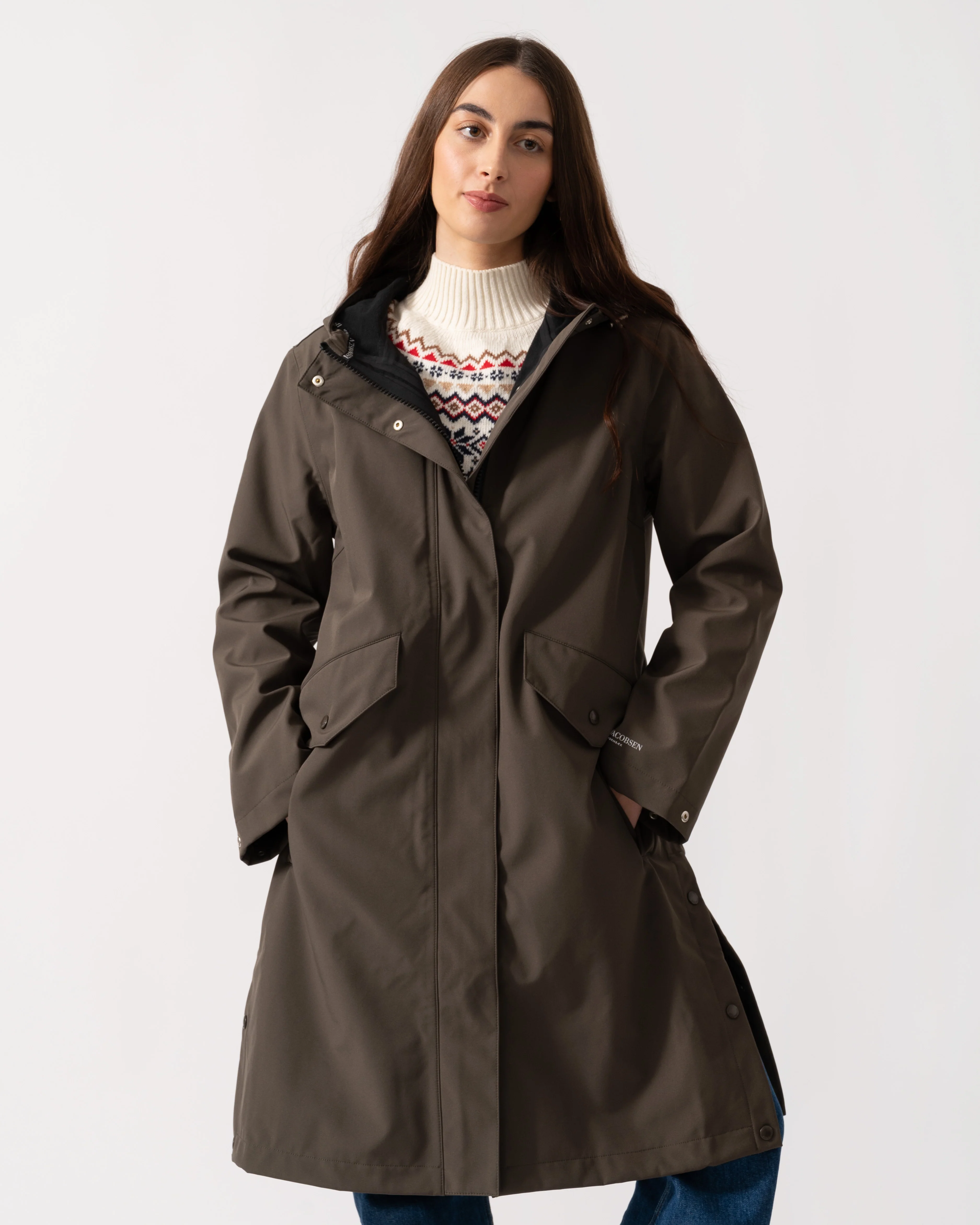 Ilse Jacobsen Daybreak Womens Long Softshell Raincoat - Wren 259 - Image 3