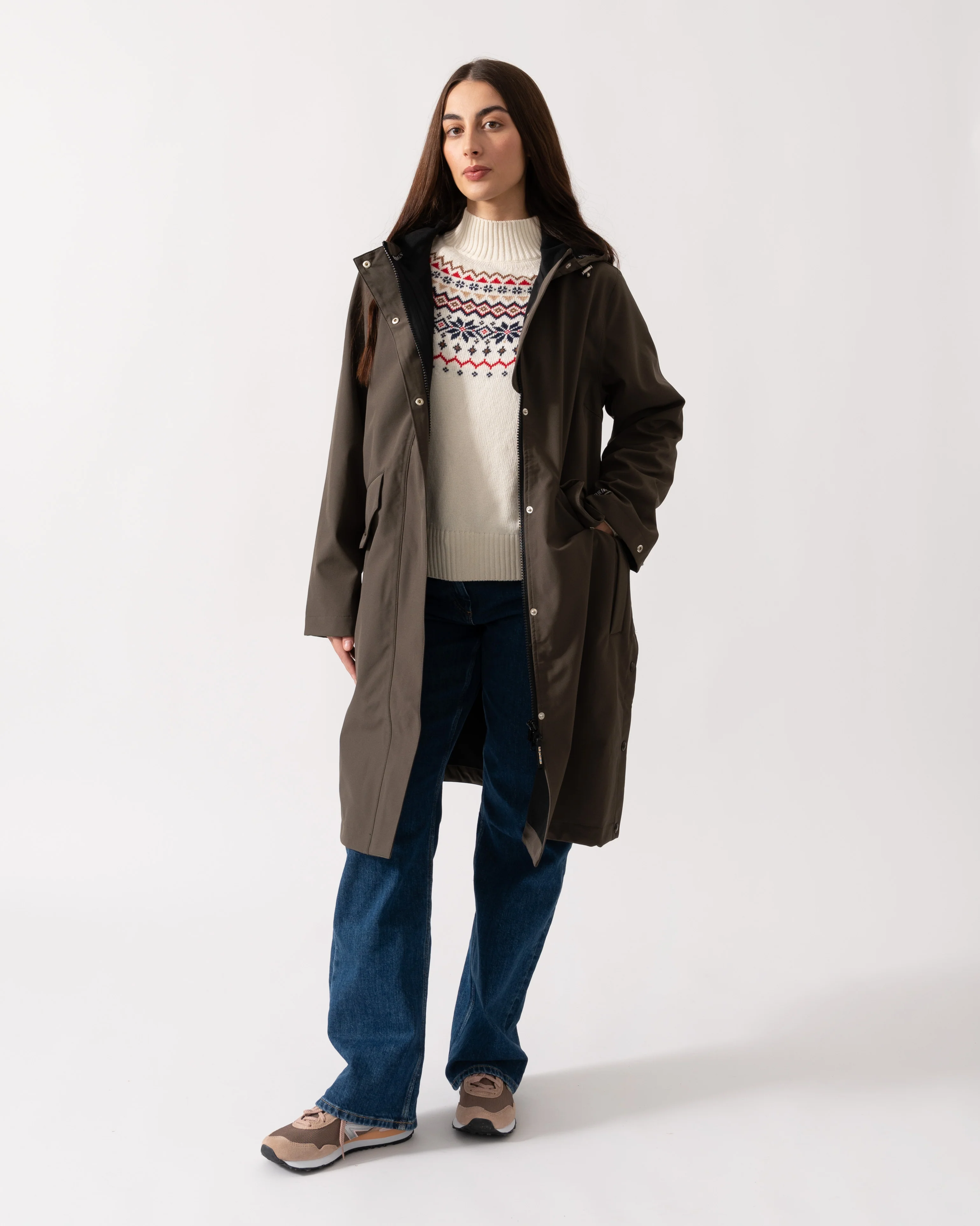 Ilse Jacobsen Daybreak Womens Long Softshell Raincoat - Wren 259 - Image 4