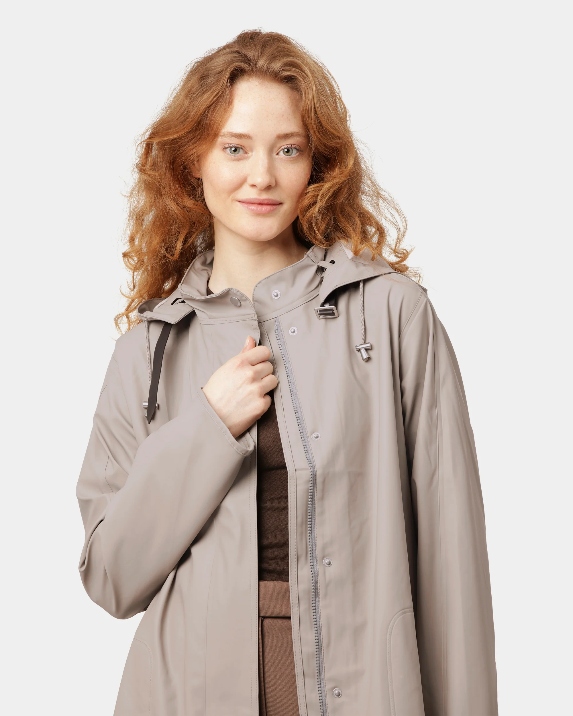 Ilse Jacobsen Rain Womens A-Line Rubberised Raincoat - Atmosphere 149 - Image 2