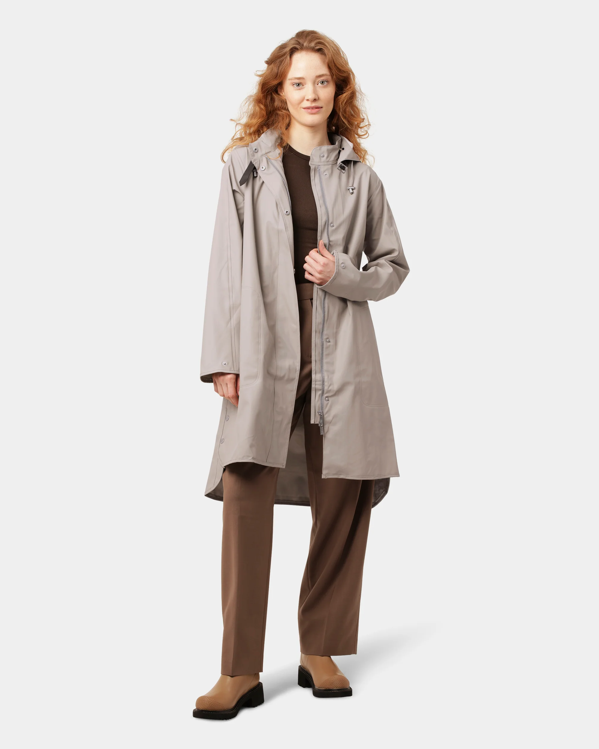 Ilse Jacobsen Rain Womens A-Line Rubberised Raincoat - Atmosphere 149 - Image 3