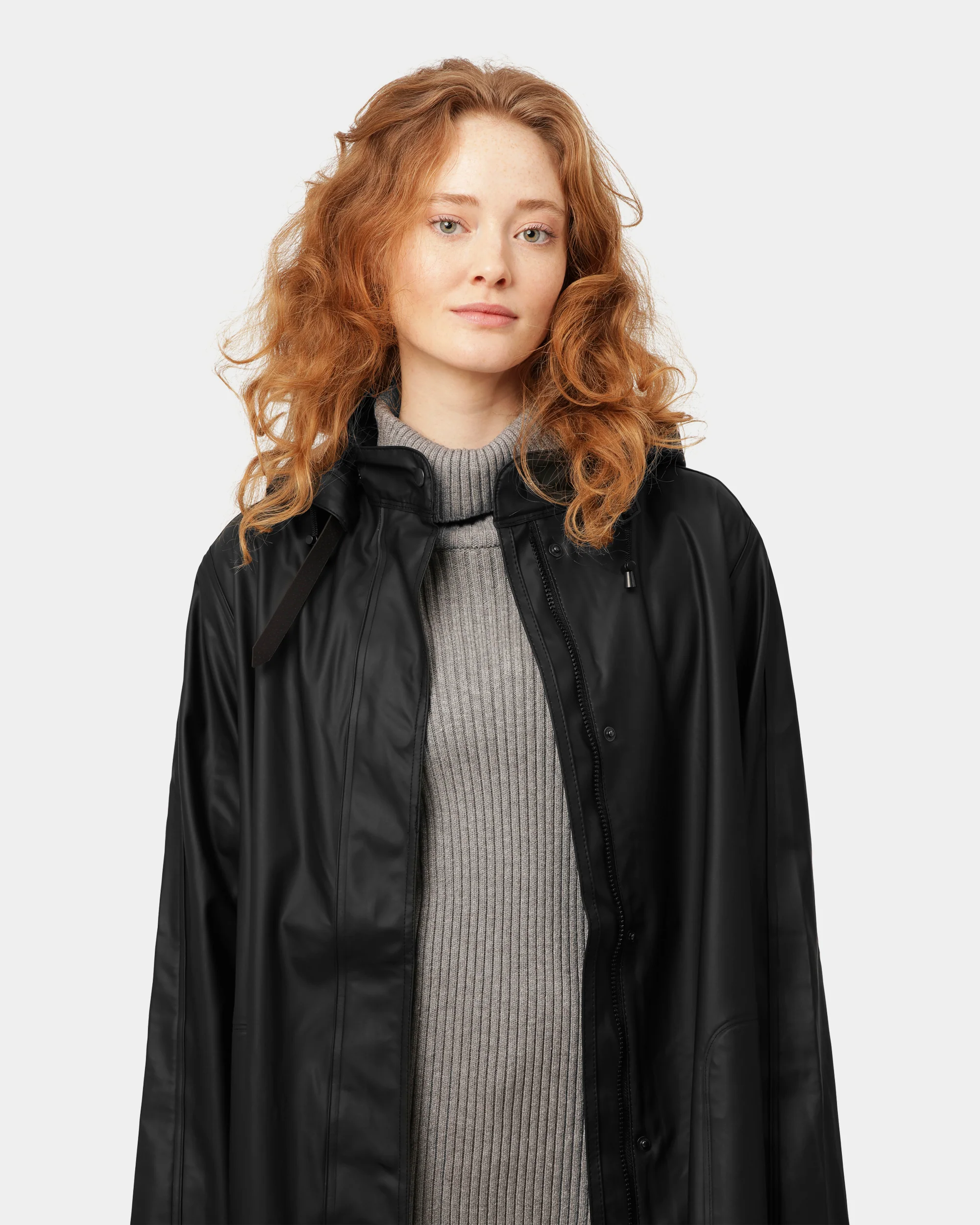 Ilse Jacobsen Rain Womens A-Line Rubberised Raincoat - Black 001 - Image 2
