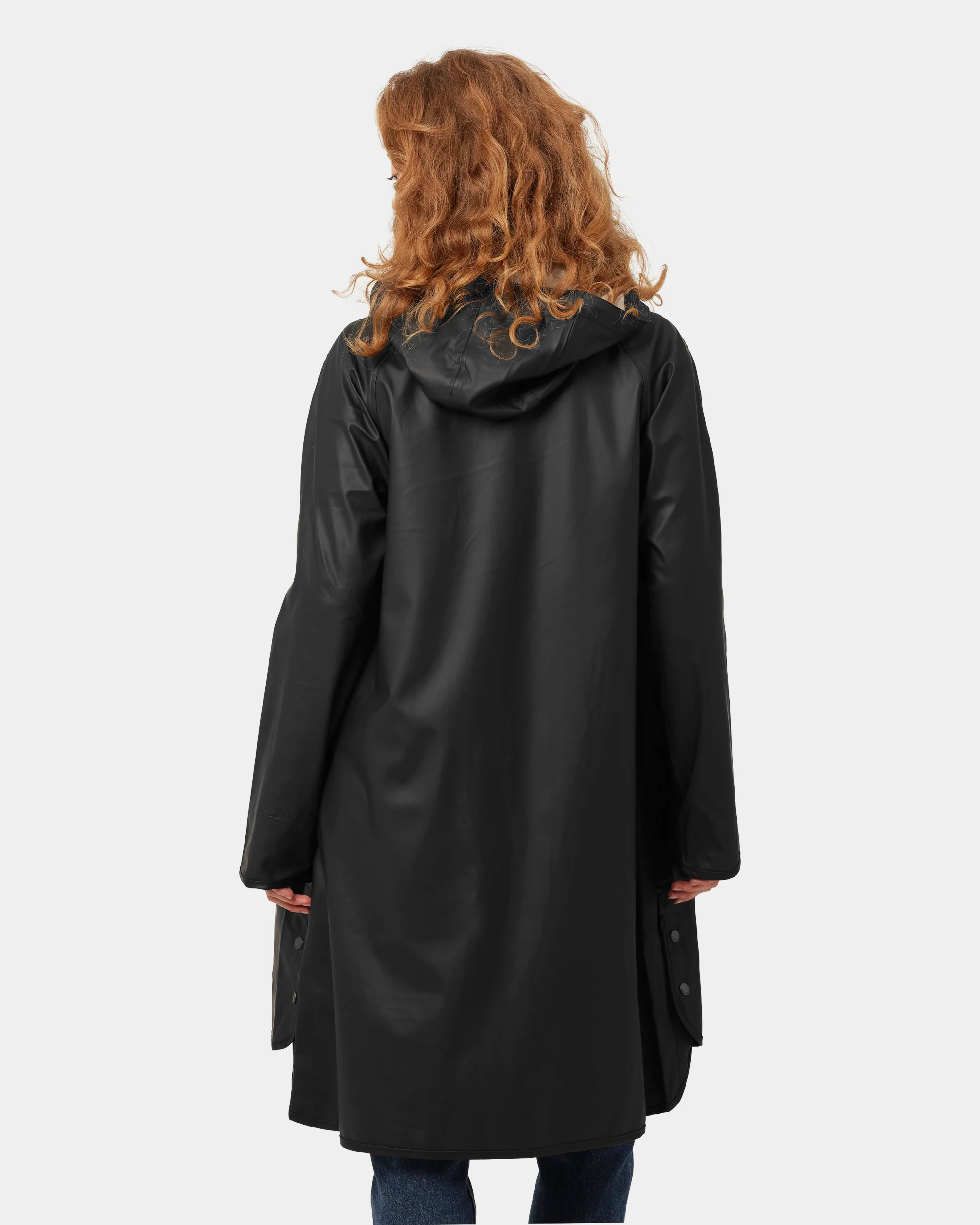 Ilse Jacobsen Rain Womens A-Line Rubberised Raincoat - Black 001 - Image 4