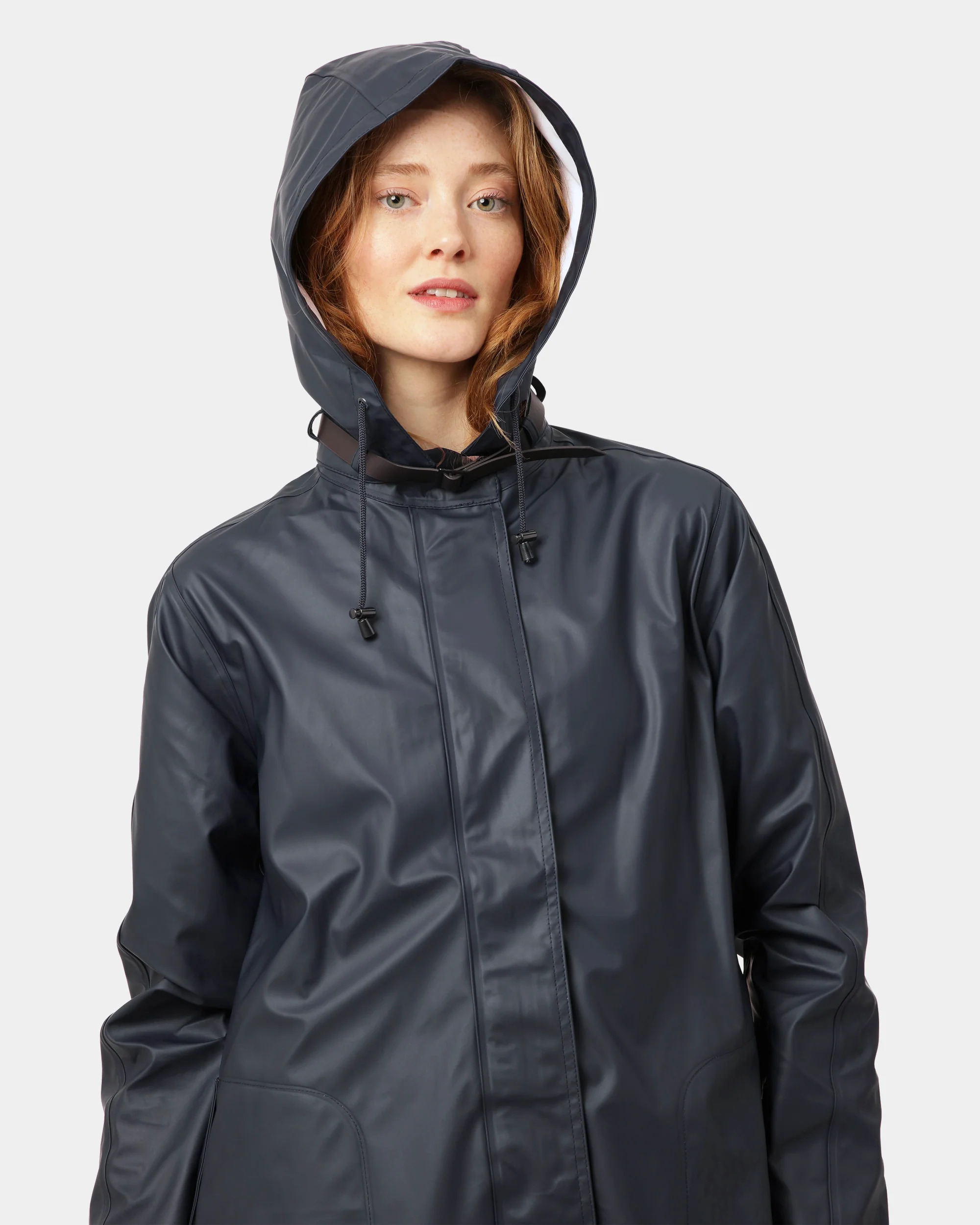 Ilse Jacobsen Rain Womens A-Line Rubberised Raincoat - Dark Indigo 660 - Image 2