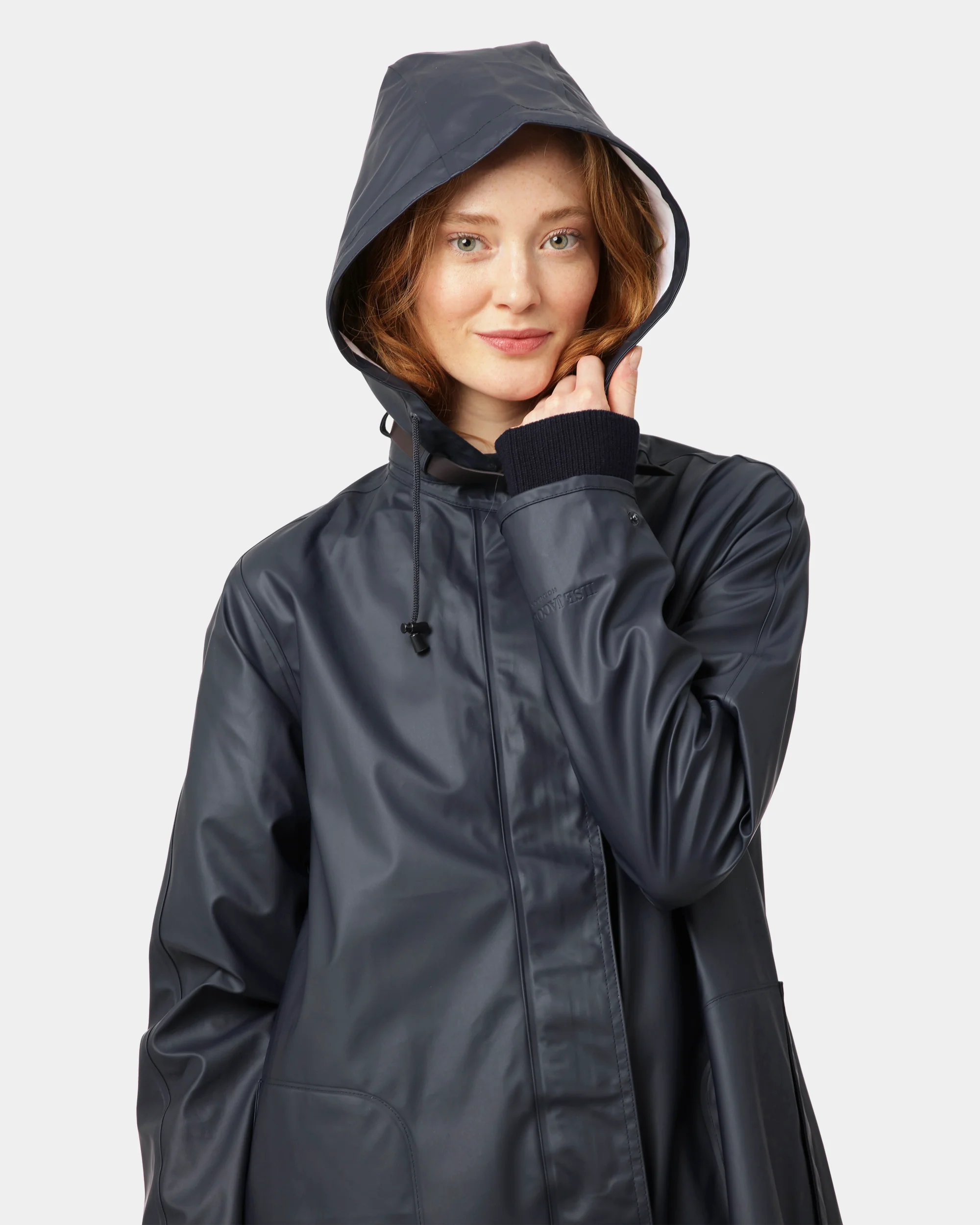 Ilse Jacobsen Rain Womens A-Line Rubberised Raincoat - Dark Indigo 660 - Image 3
