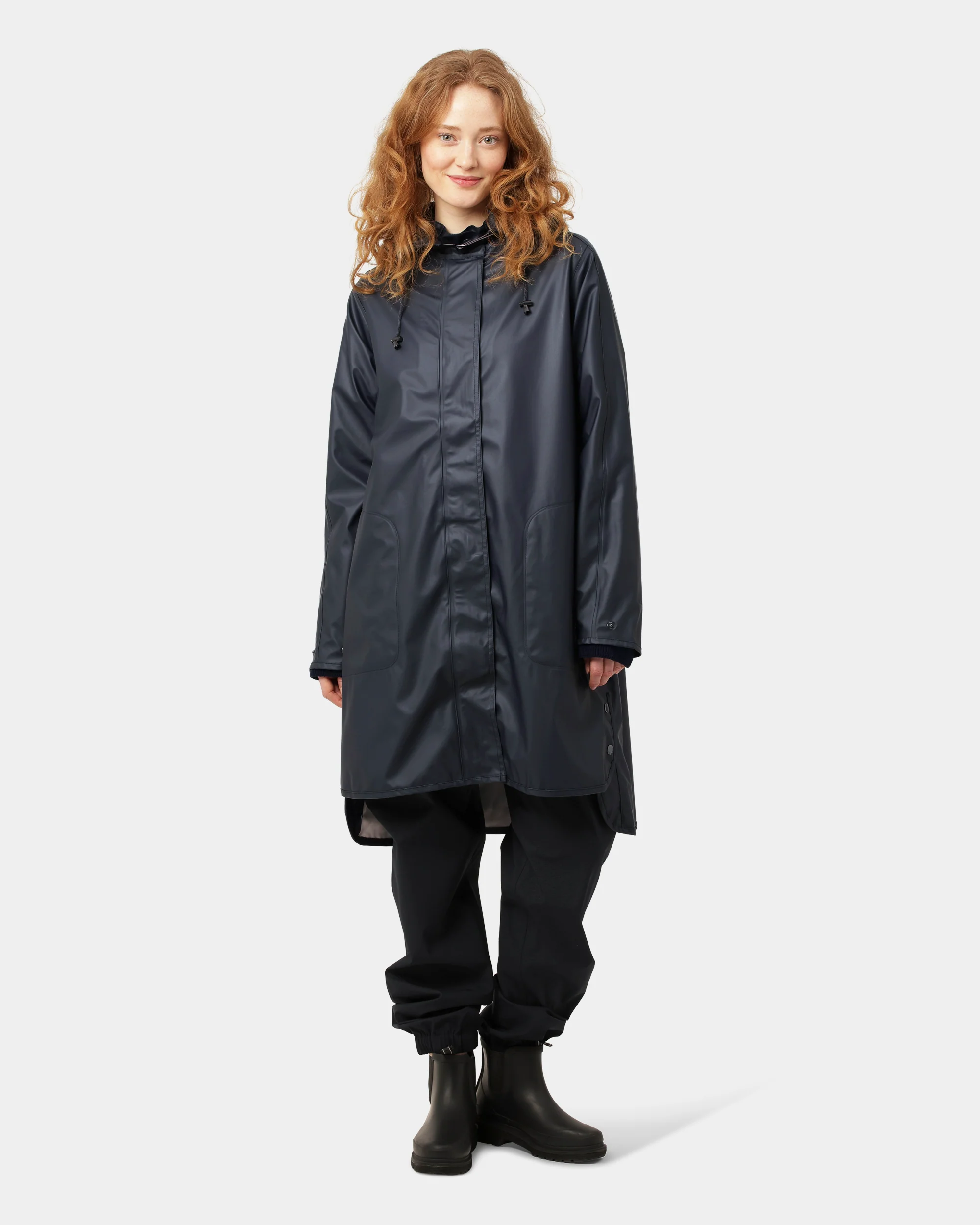 Ilse Jacobsen Rain Womens A-Line Rubberised Raincoat - Dark Indigo 660 - Image 5