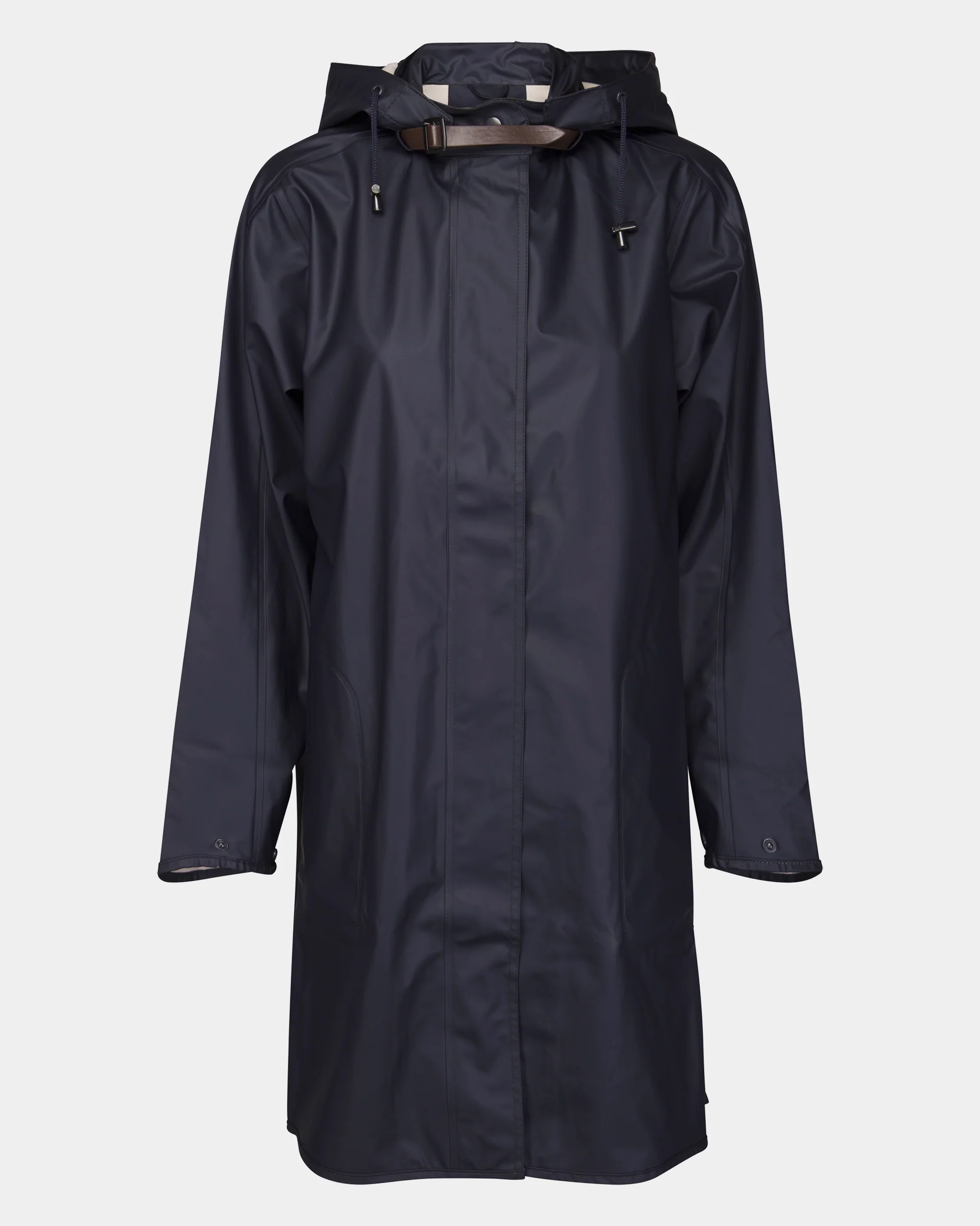 Ilse Jacobsen Rain Womens A-Line Rubberised Raincoat - Dark Indigo 660 - Image 8