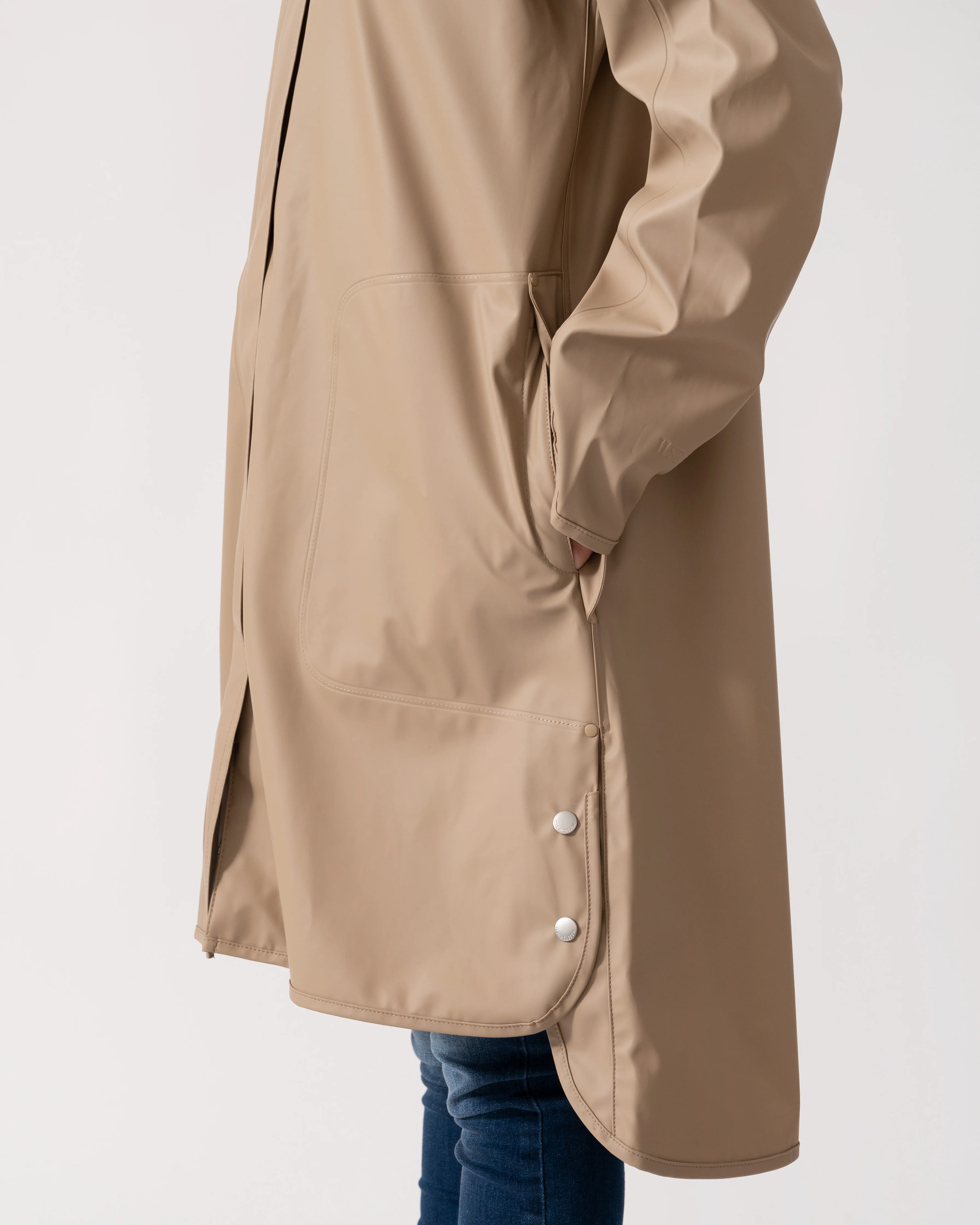 Ilse Jacobsen Rain Womens A-Line Rubberised Raincoat - Wheat 222 - Image 4