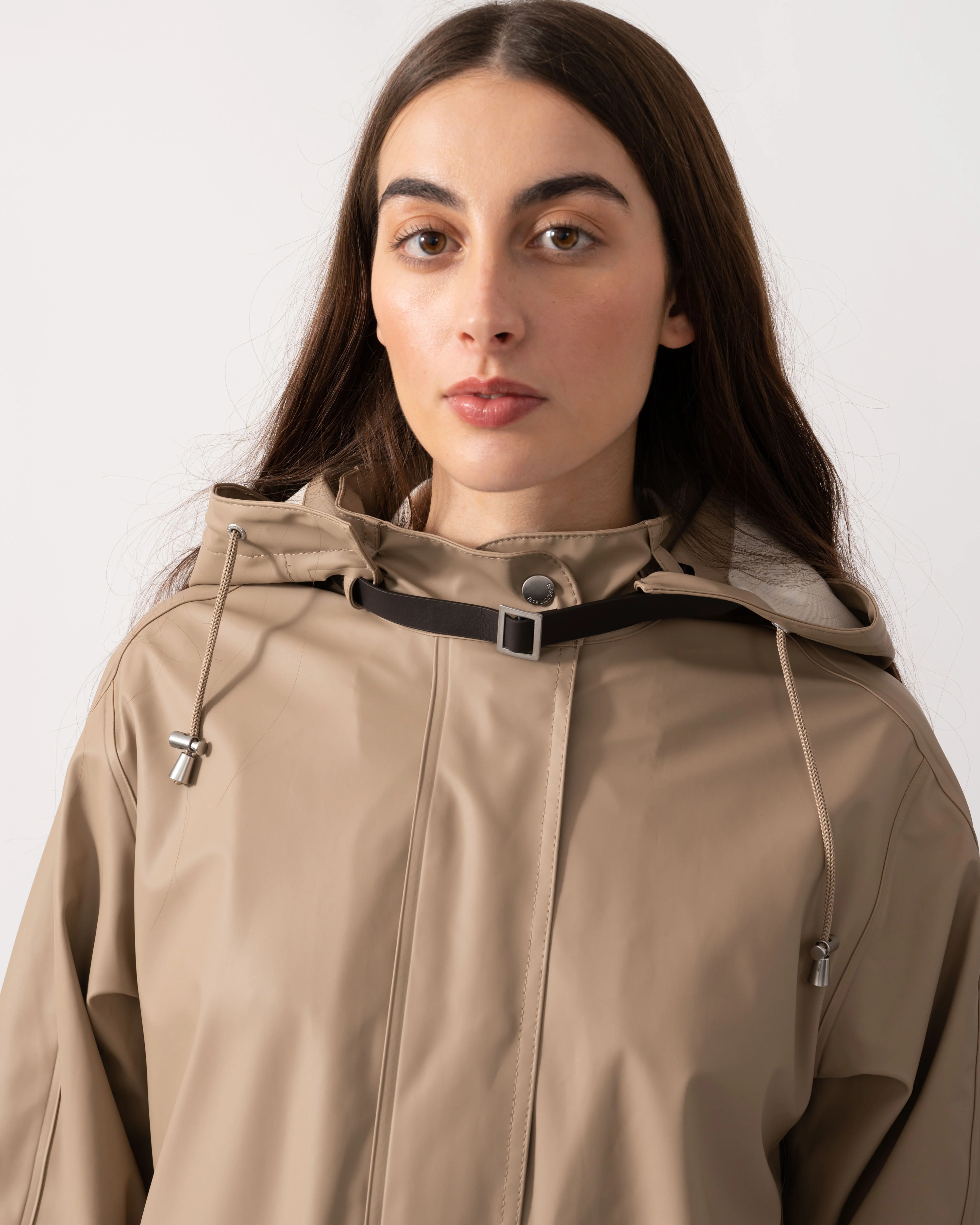 Ilse Jacobsen Rain Womens A-Line Rubberised Raincoat - Wheat 222 - Image 5