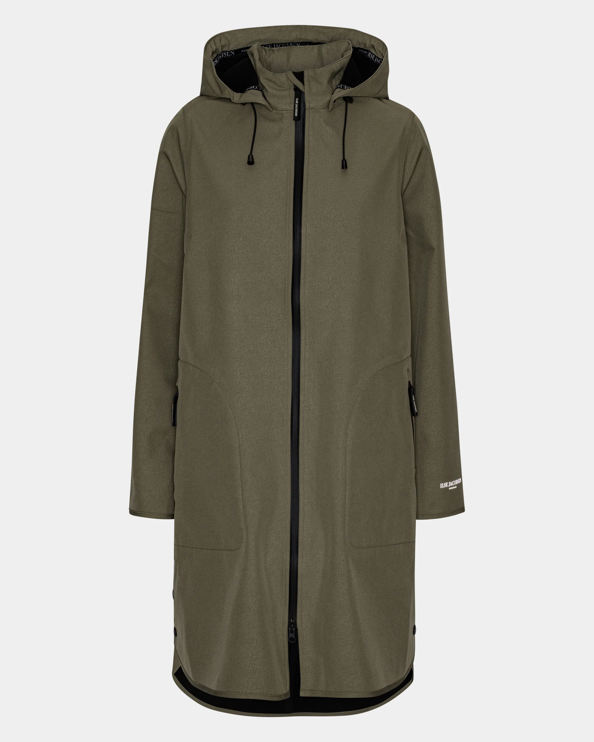 Ilse Jacobsen Rain Womens A-Line Softshell Raincoat - Army 410 - Image 5