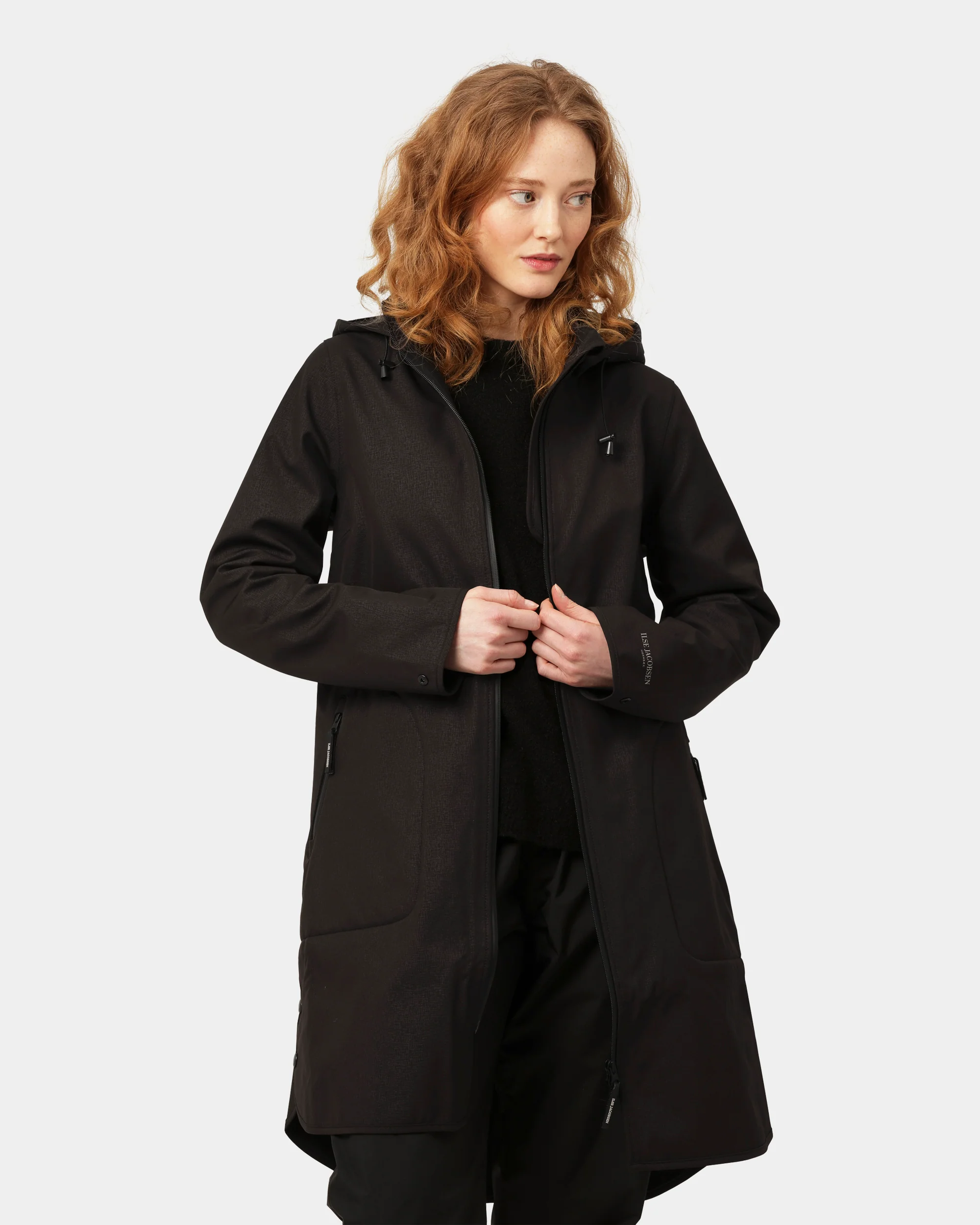 Ilse Jacobsen Rain Womens A-Line Softshell Raincoat - Black 001 - Image 4
