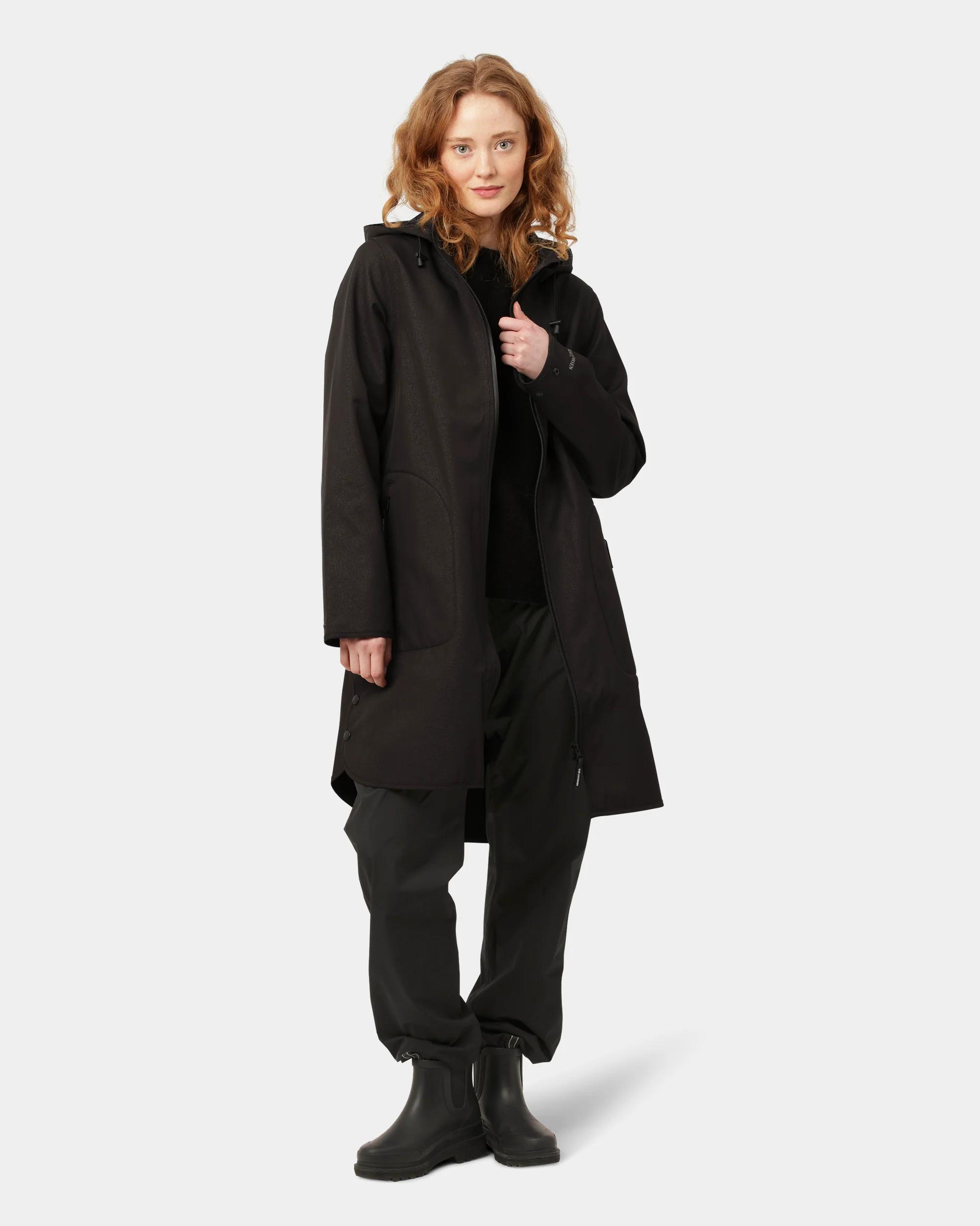 Ilse Jacobsen Rain Womens A-Line Softshell Raincoat - Black 001 - Image 5