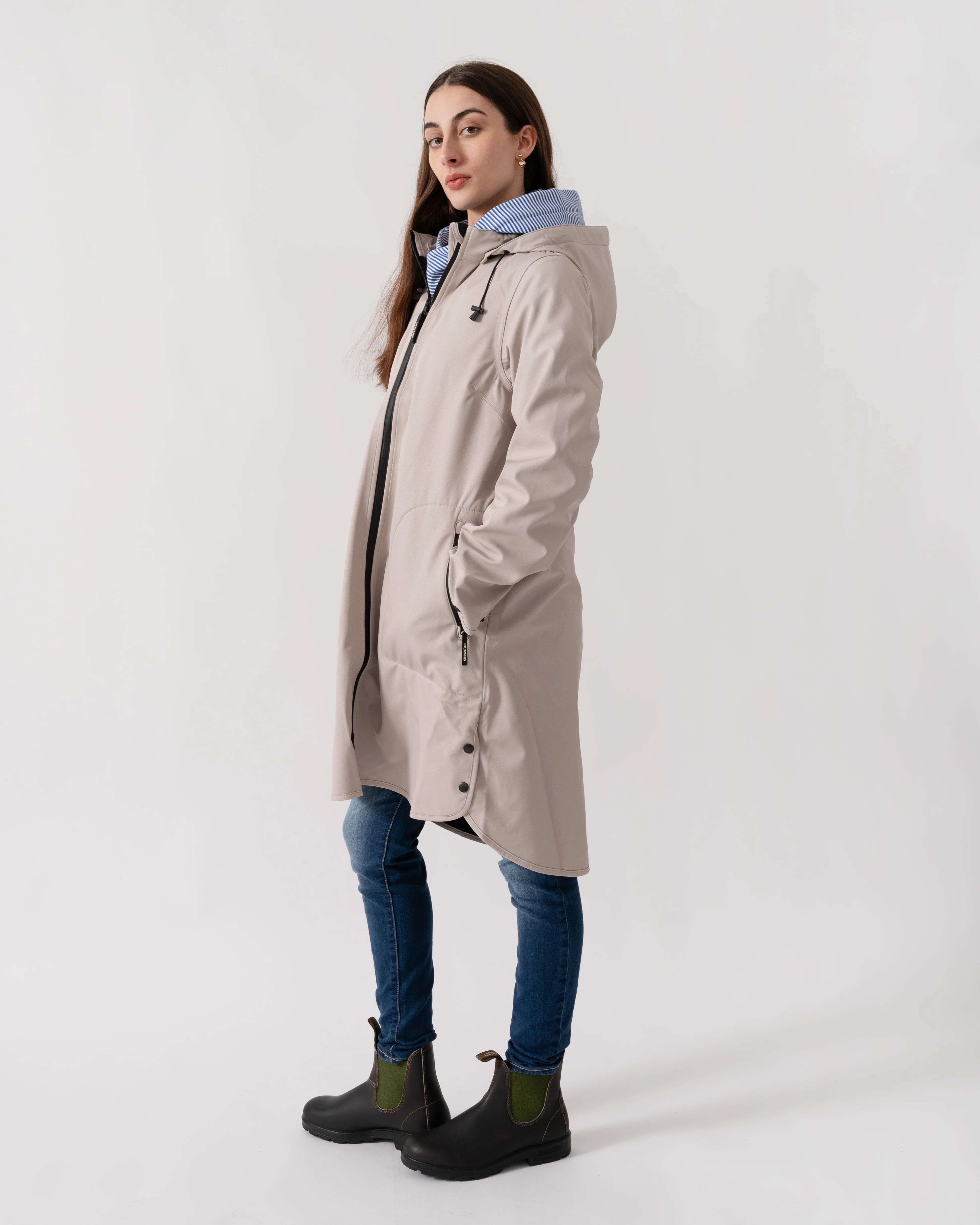 Ilse Jacobsen Rain Womens A-Line Softshell Raincoat - Chateau Gray 029 - Image 3