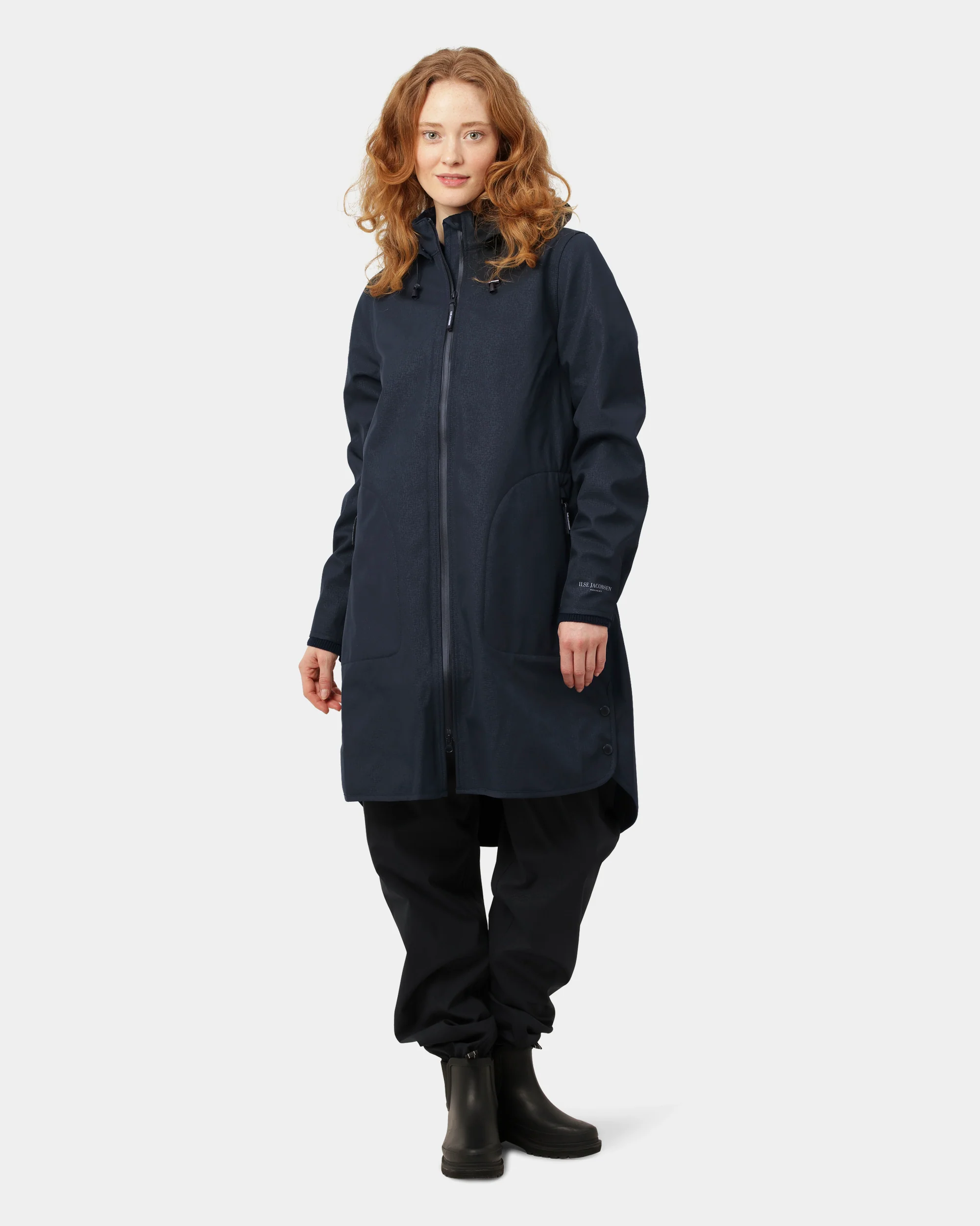 Ilse Jacobsen Rain Womens A-Line Softshell Raincoat - Dark Indigo 660 - Image 3