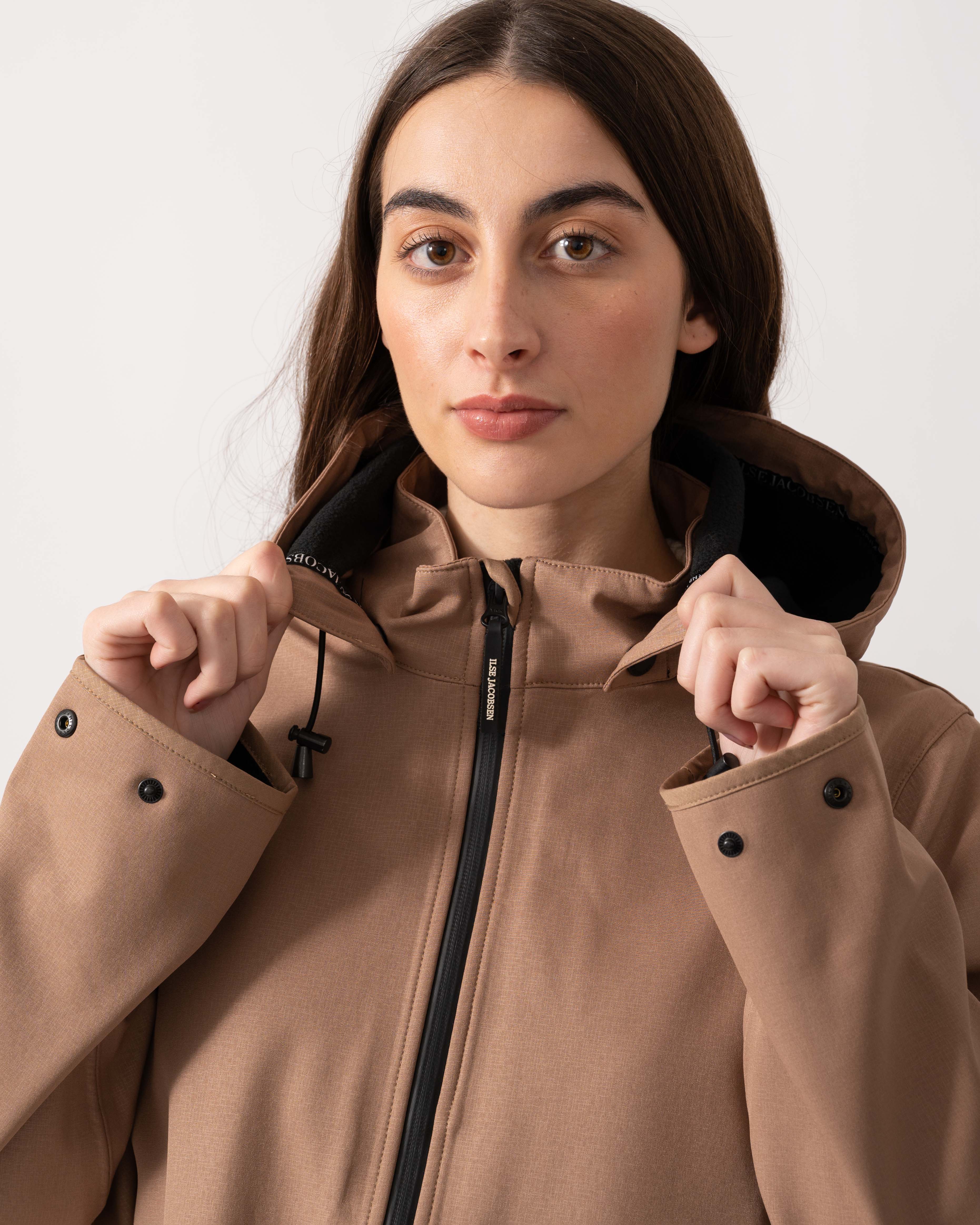 Ilse Jacobsen Rain Womens A-Line Softshell Raincoat - Mocca 248 - Image 3