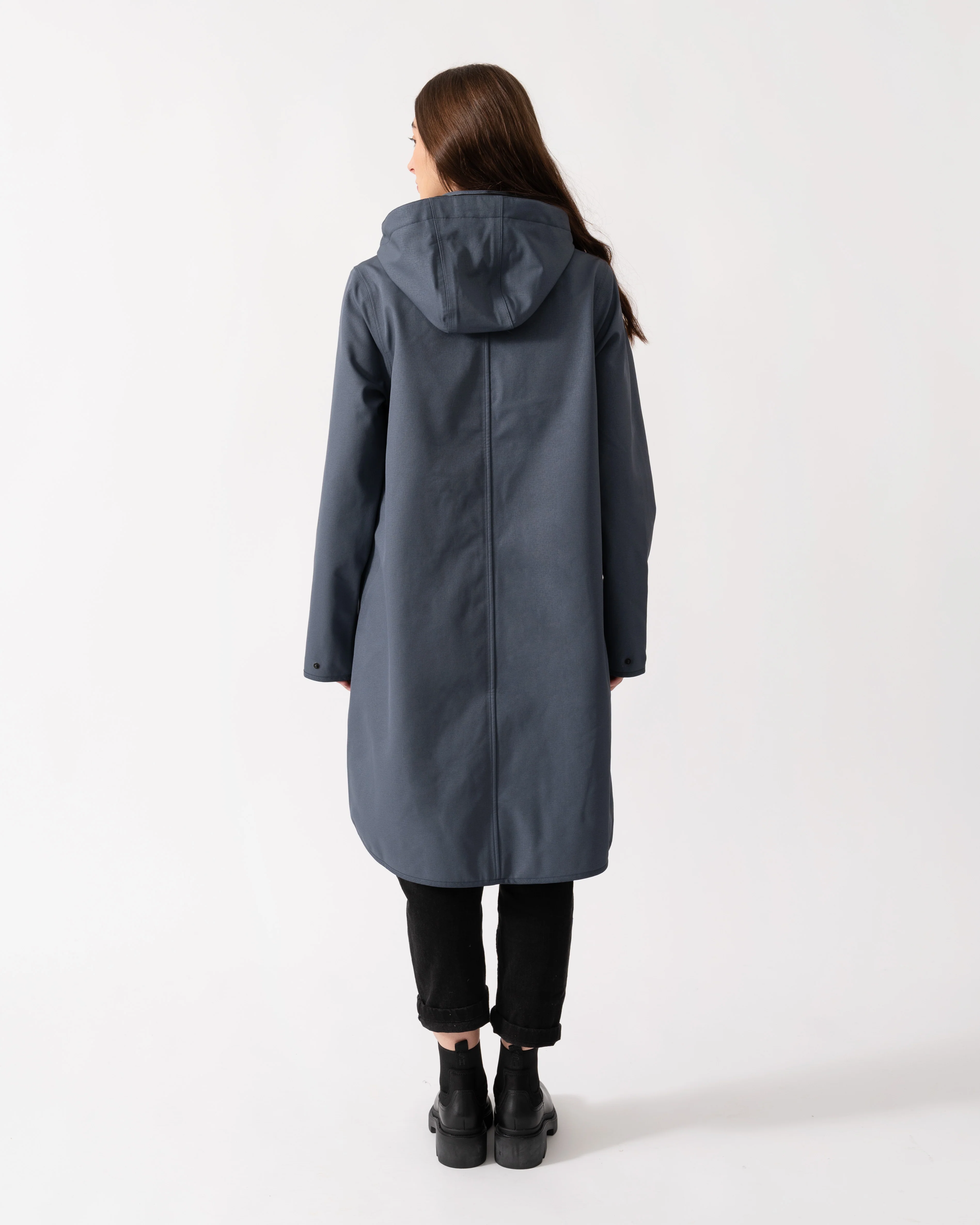 Ilse Jacobsen Rain Womens A-Line Softshell Raincoat - Ombre Blue 604 - Image 4