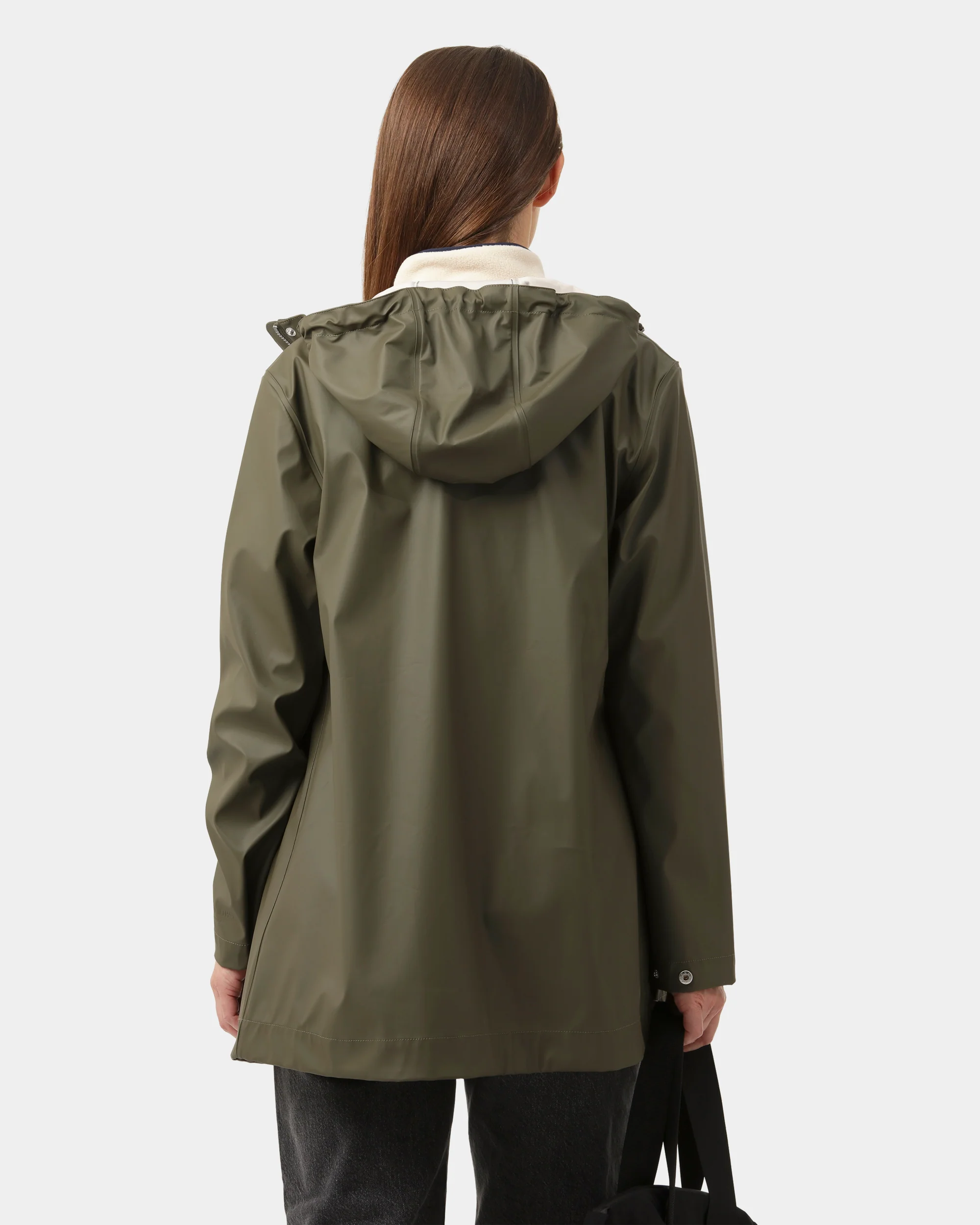 Ilse Jacobsen Rain Womens Short Rubberised Raincoat - Army 410 - Image 4