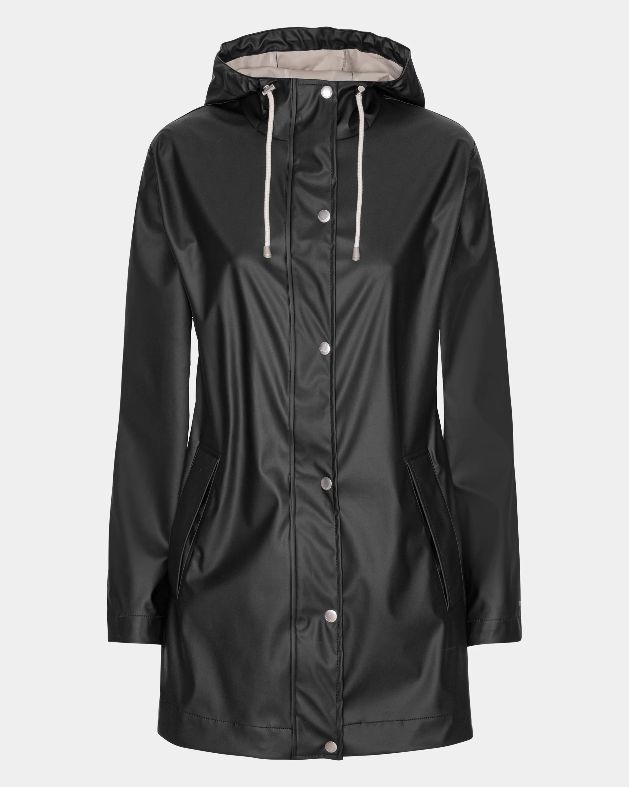 Ilse Jacobsen Rain Womens Short Rubberised Raincoat - Black Beauty 002 - Image 5