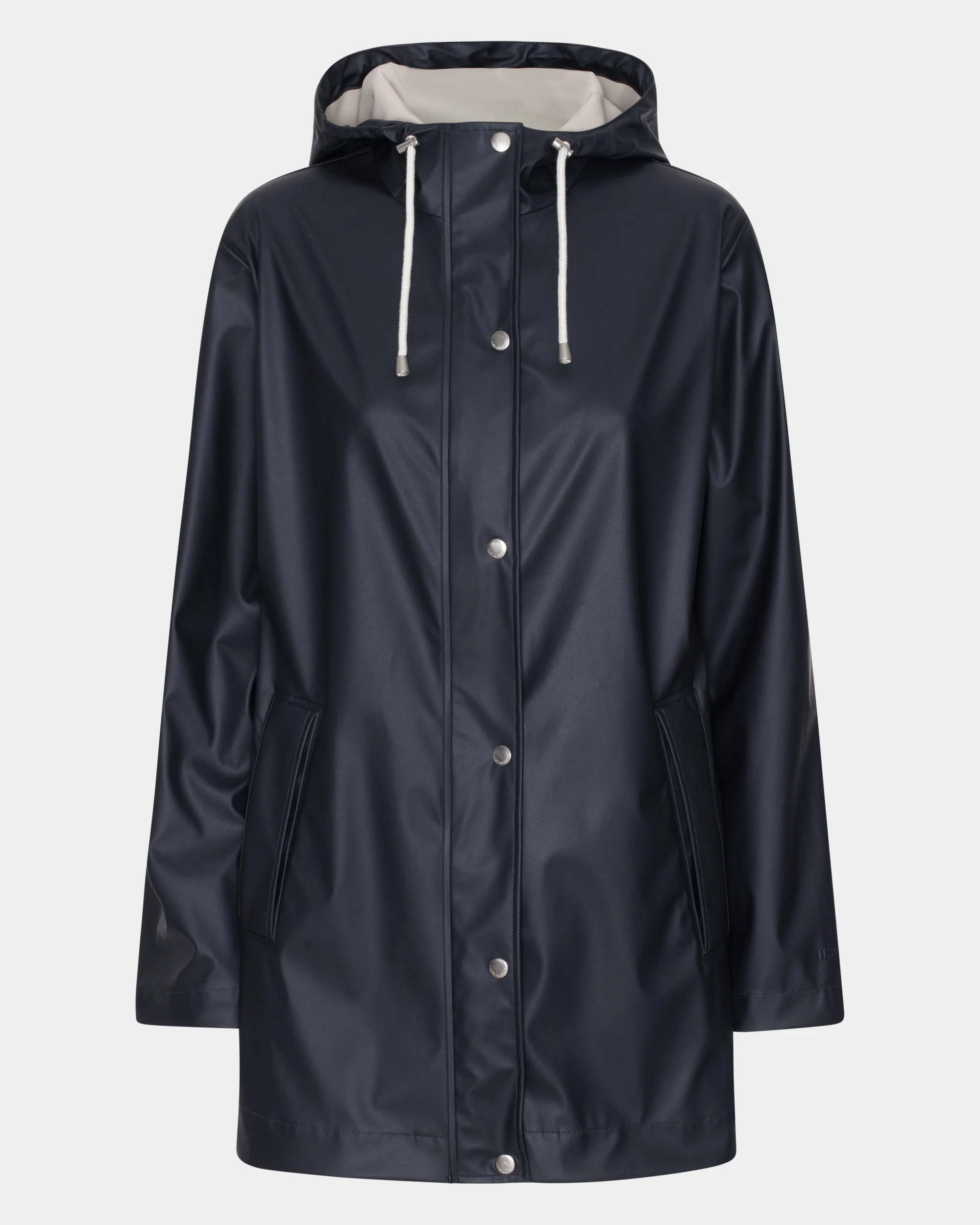 Ilse Jacobsen Rain Womens Short Rubberised Raincoat - Dark Indigo 660 - Image 5