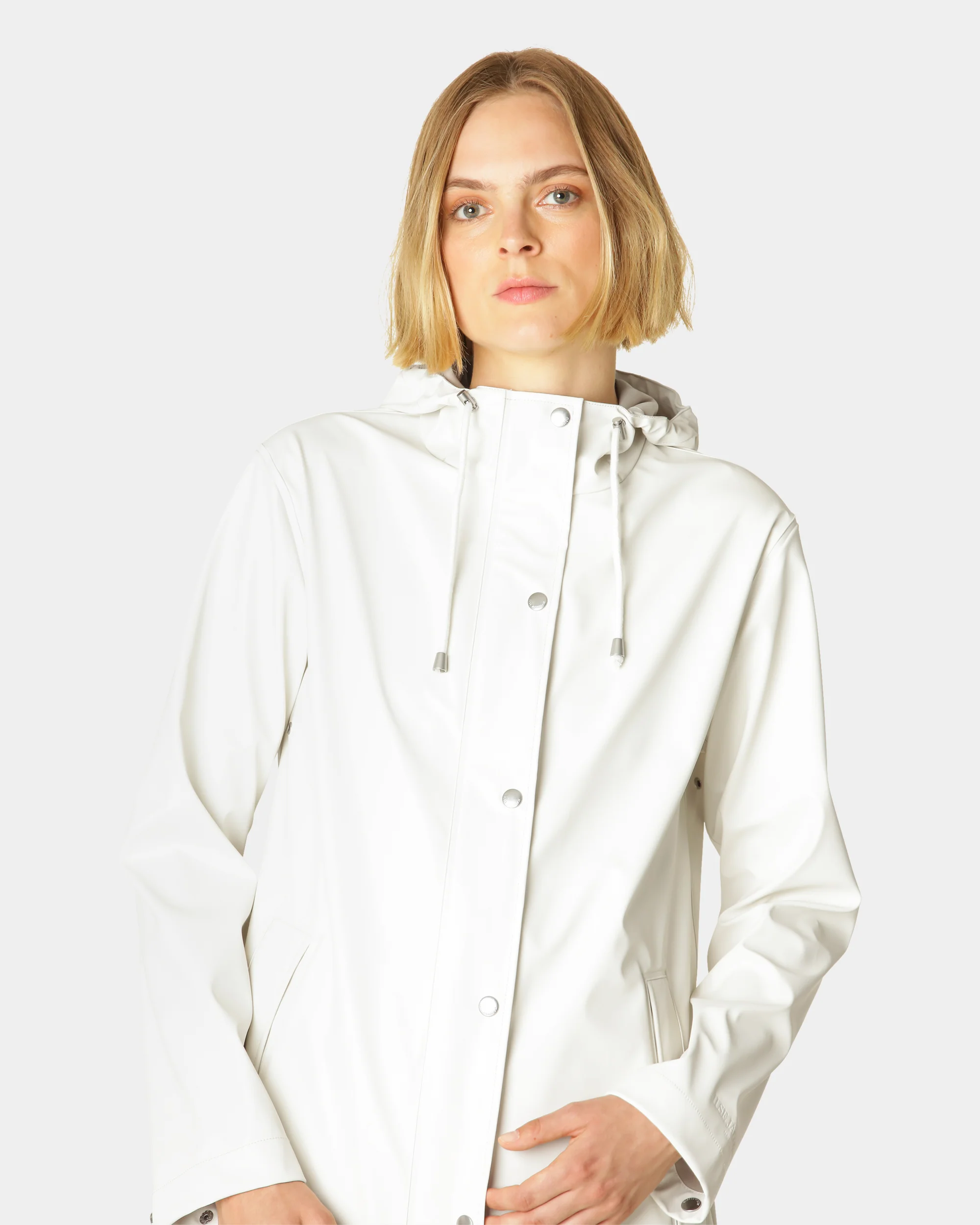 Ilse Jacobsen Rain Womens Short Rubberised Raincoat - Milk Creme 121 - Image 2
