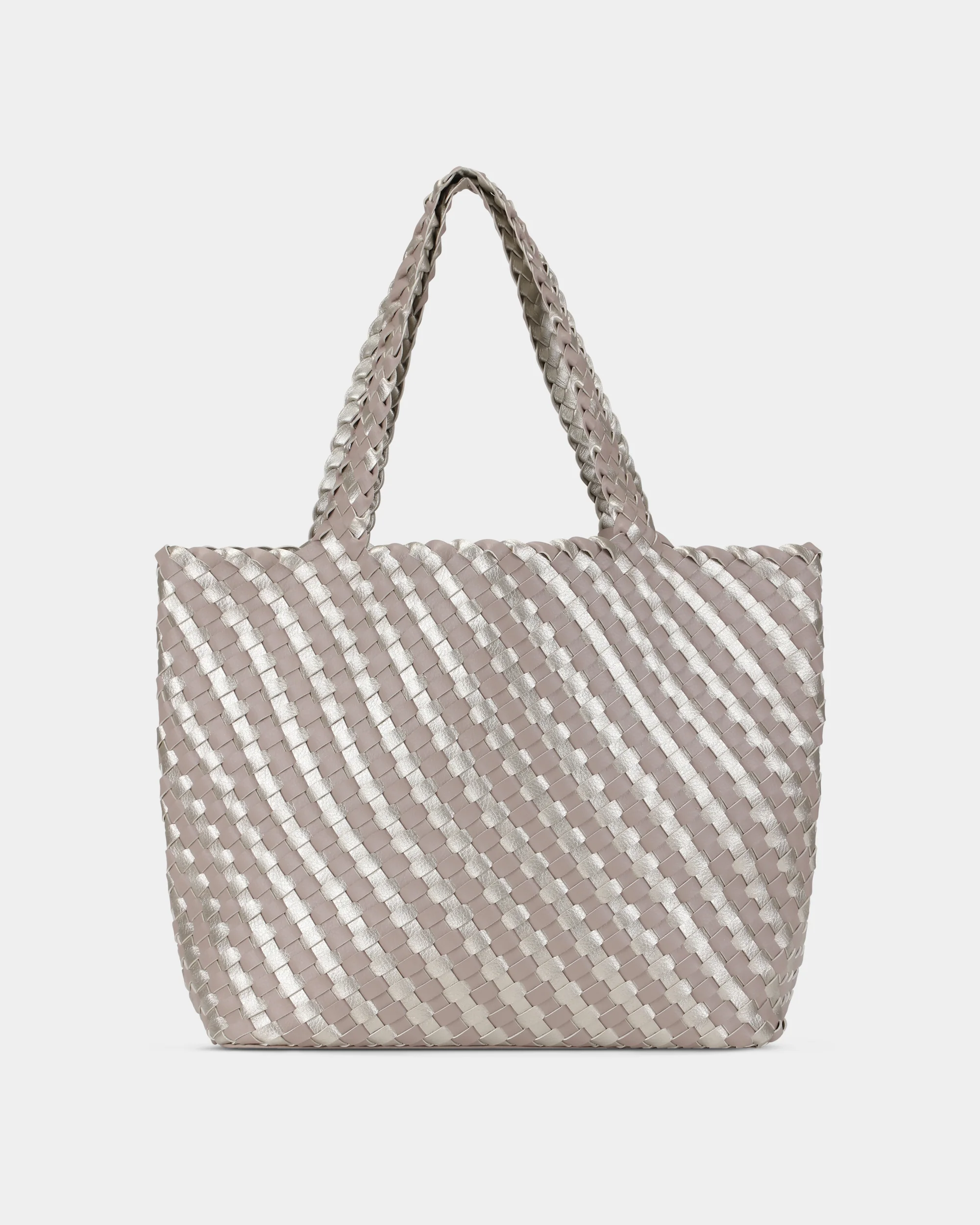 Ilse Jacobsen Reversable Dual Colour Womens Braided Shopper - Atmosphere Platin 149780 - Image 6