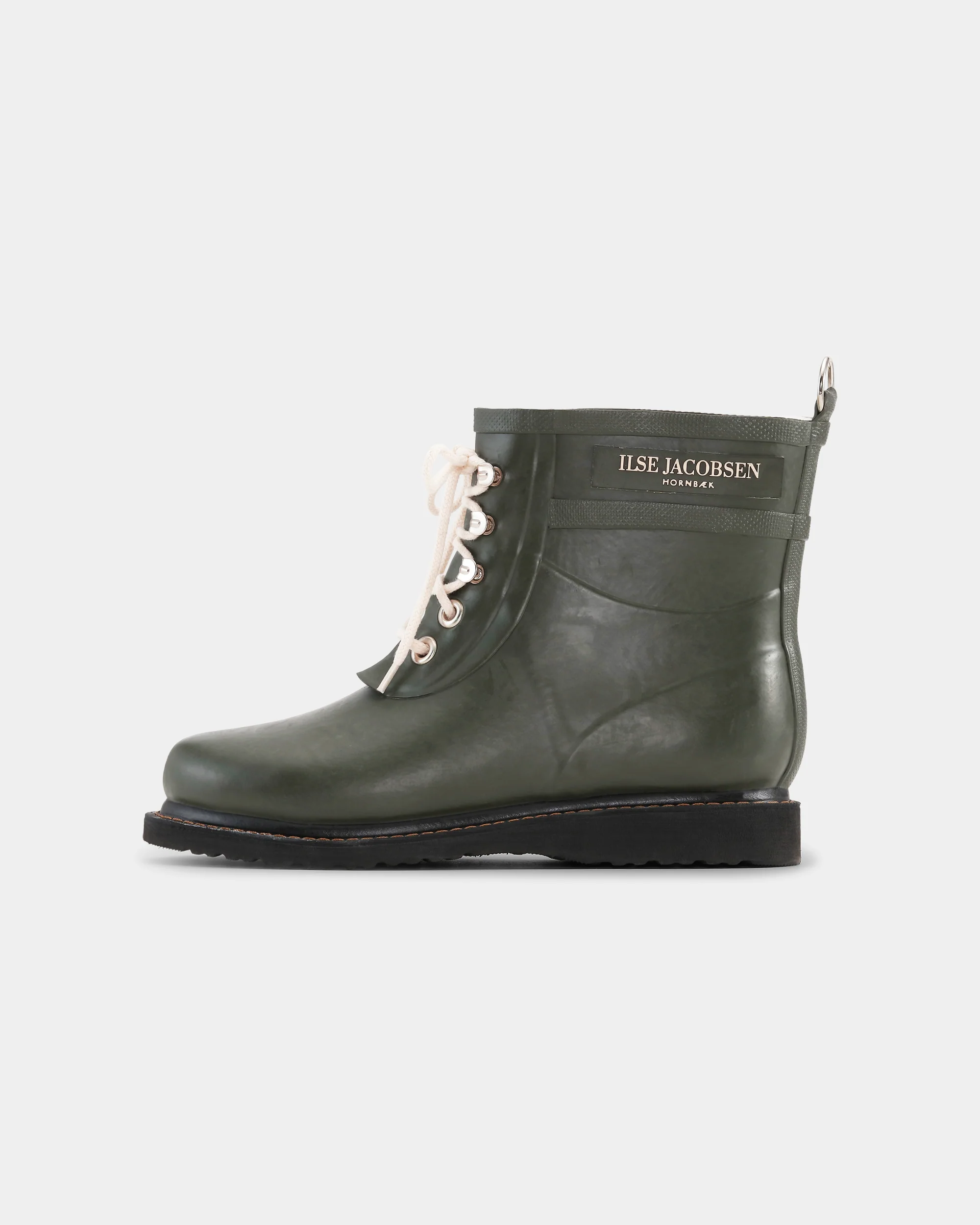 Ilse Jacobsen Rub Womens Laced Short Rubber Boots - Army 410 - Image 2
