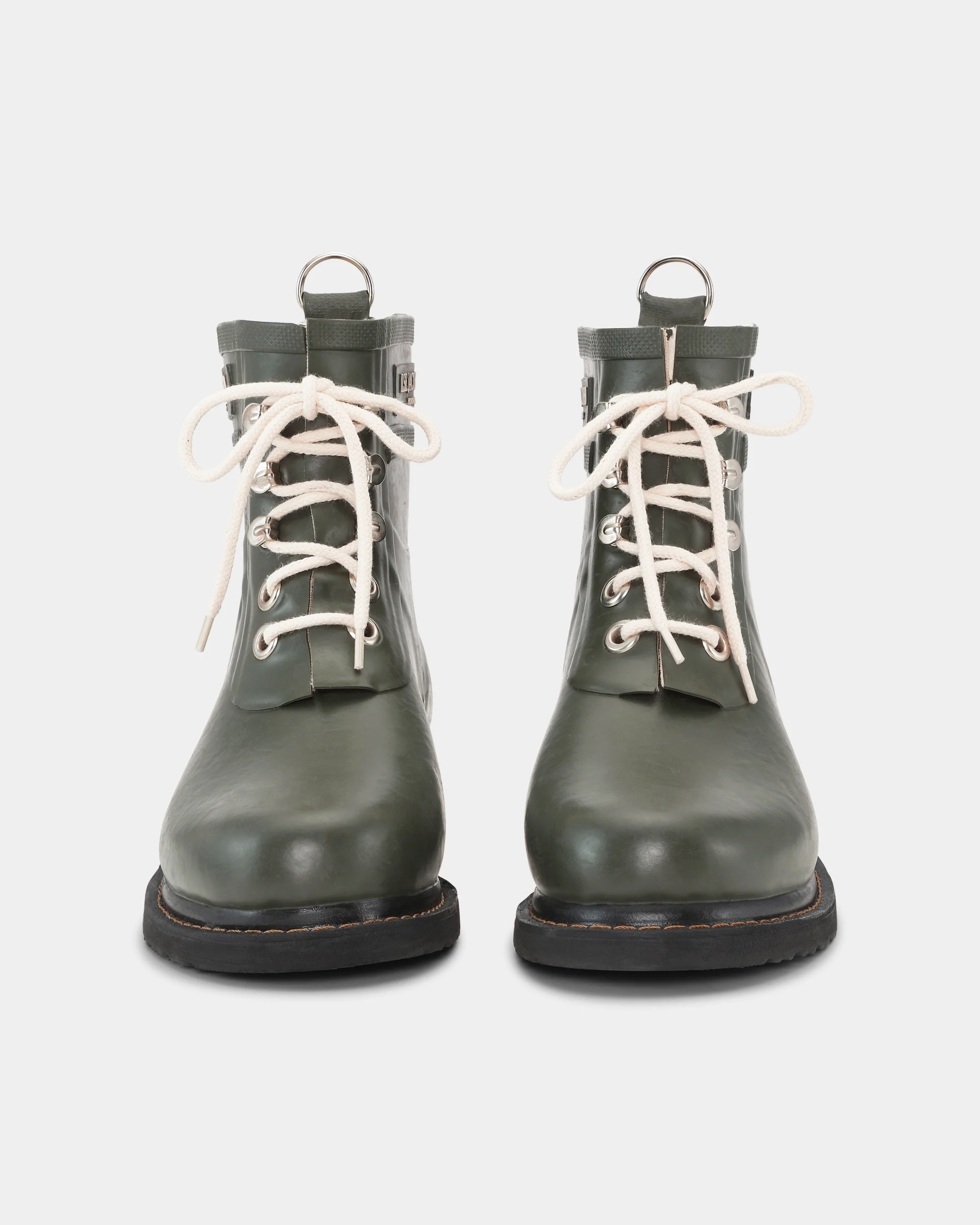 Ilse Jacobsen Rub Womens Laced Short Rubber Boots - Army 410 - Image 3