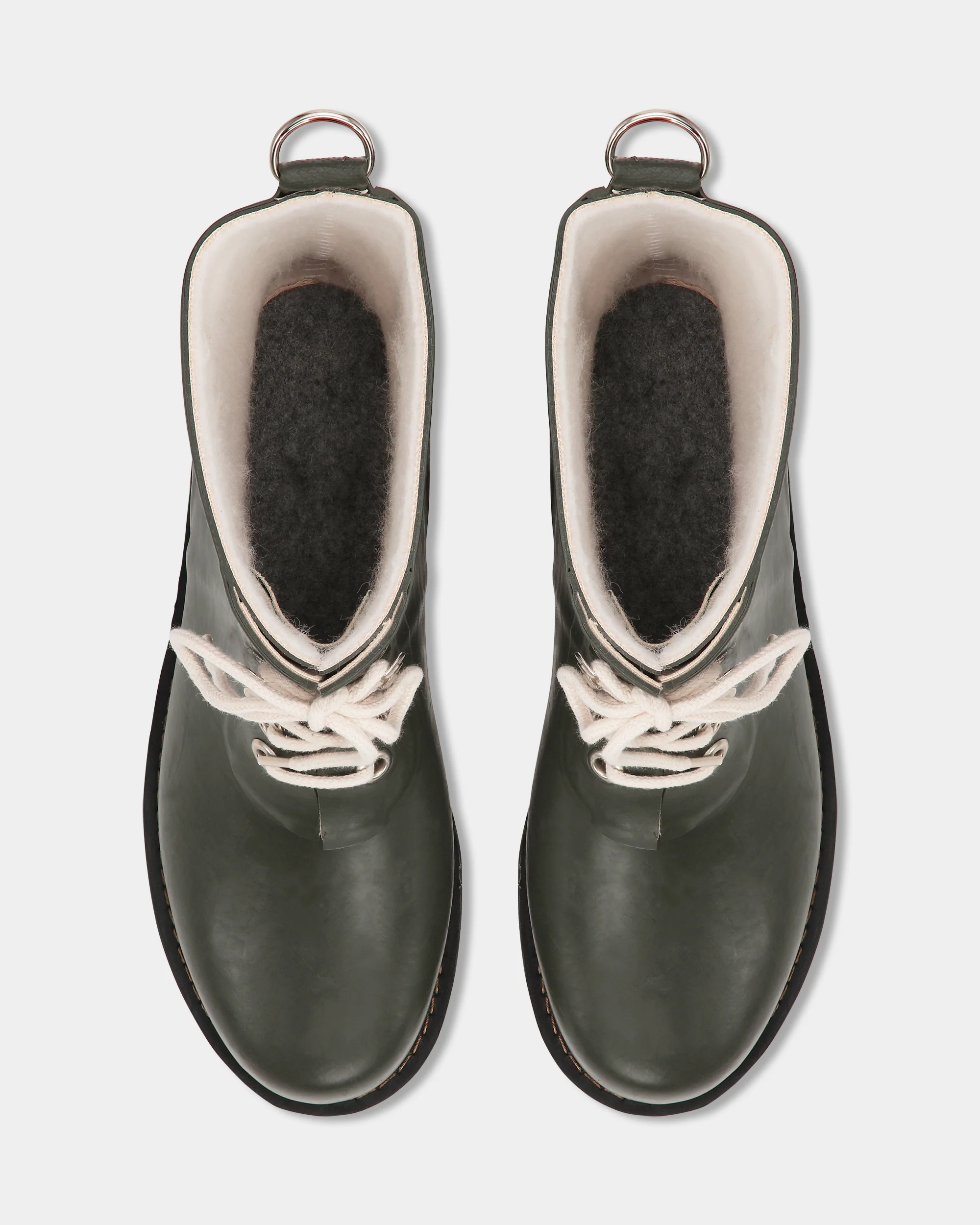 Ilse Jacobsen Rub Womens Laced Short Rubber Boots - Army 410 - Image 4