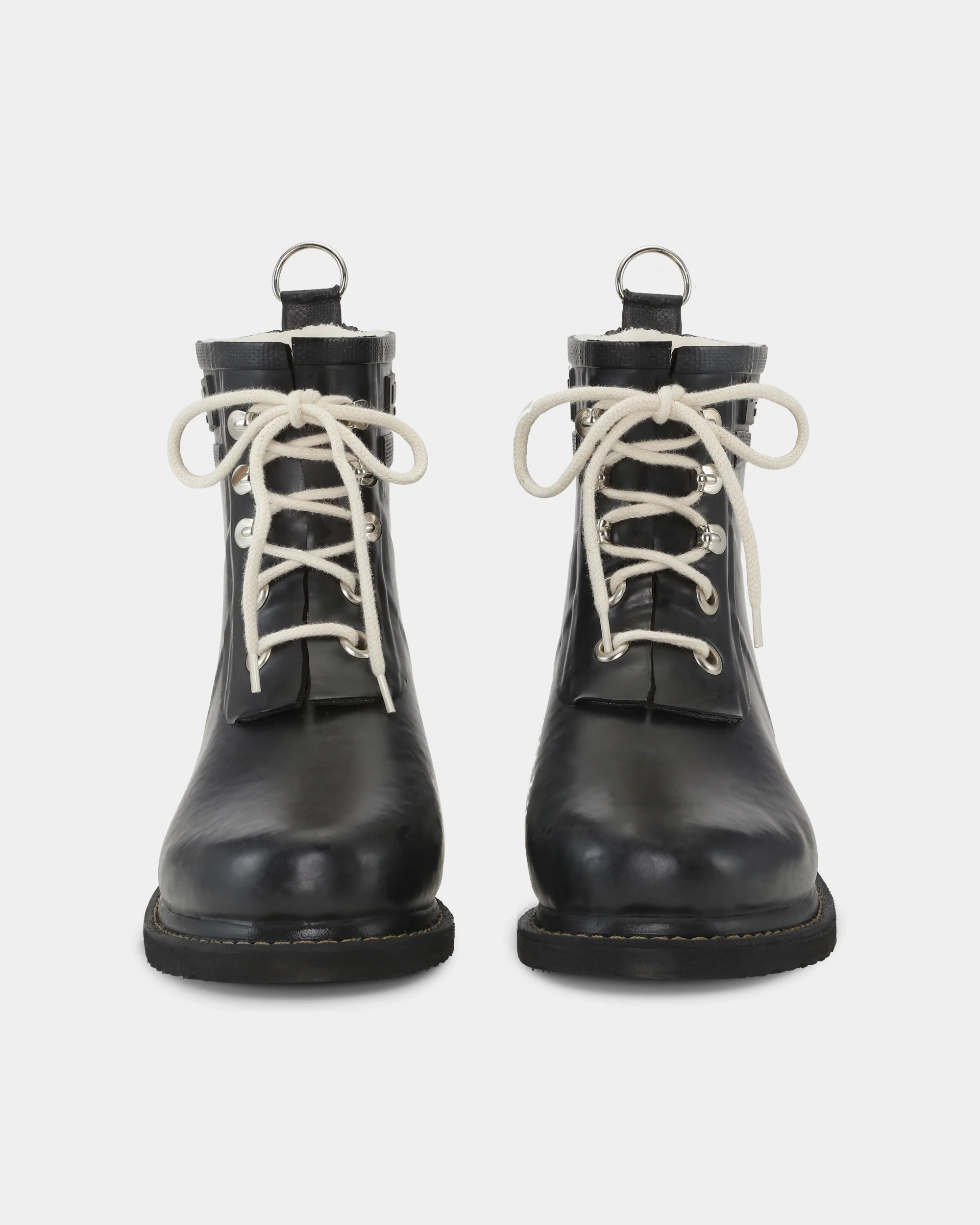 Ilse Jacobsen Rub Womens Laced Short Rubber Boots - Black 001 - Image 3