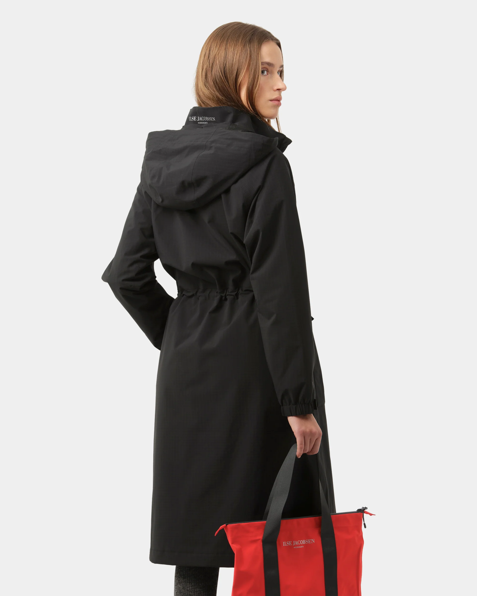 Ilse Jacobsen Thermal Womens Long Parka Raincoat - Black Beauty 002 - Image 4
