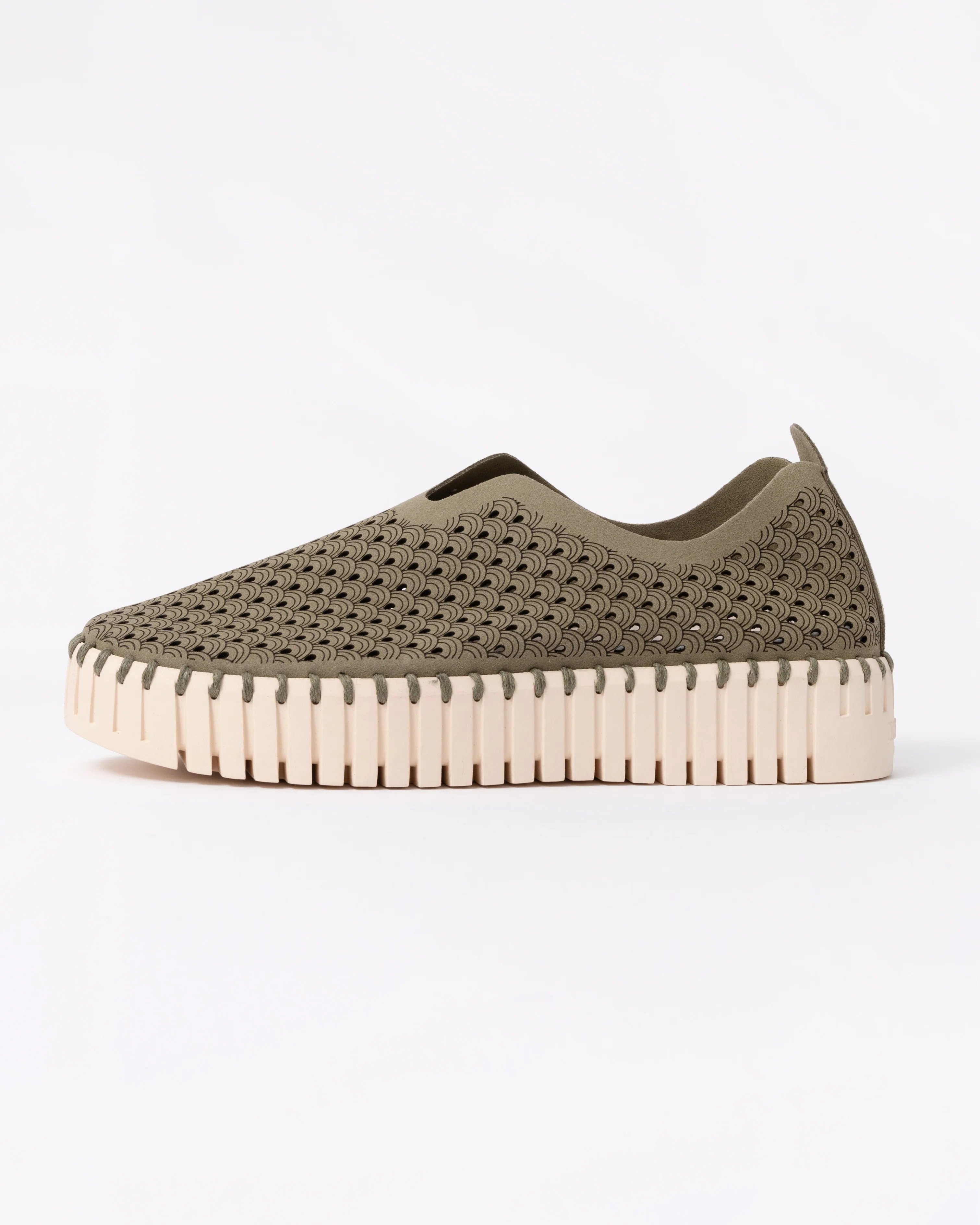 Ilse Jacobsen Tulip Slip-In Womens Platform Shoes - Army 410 - Image 2