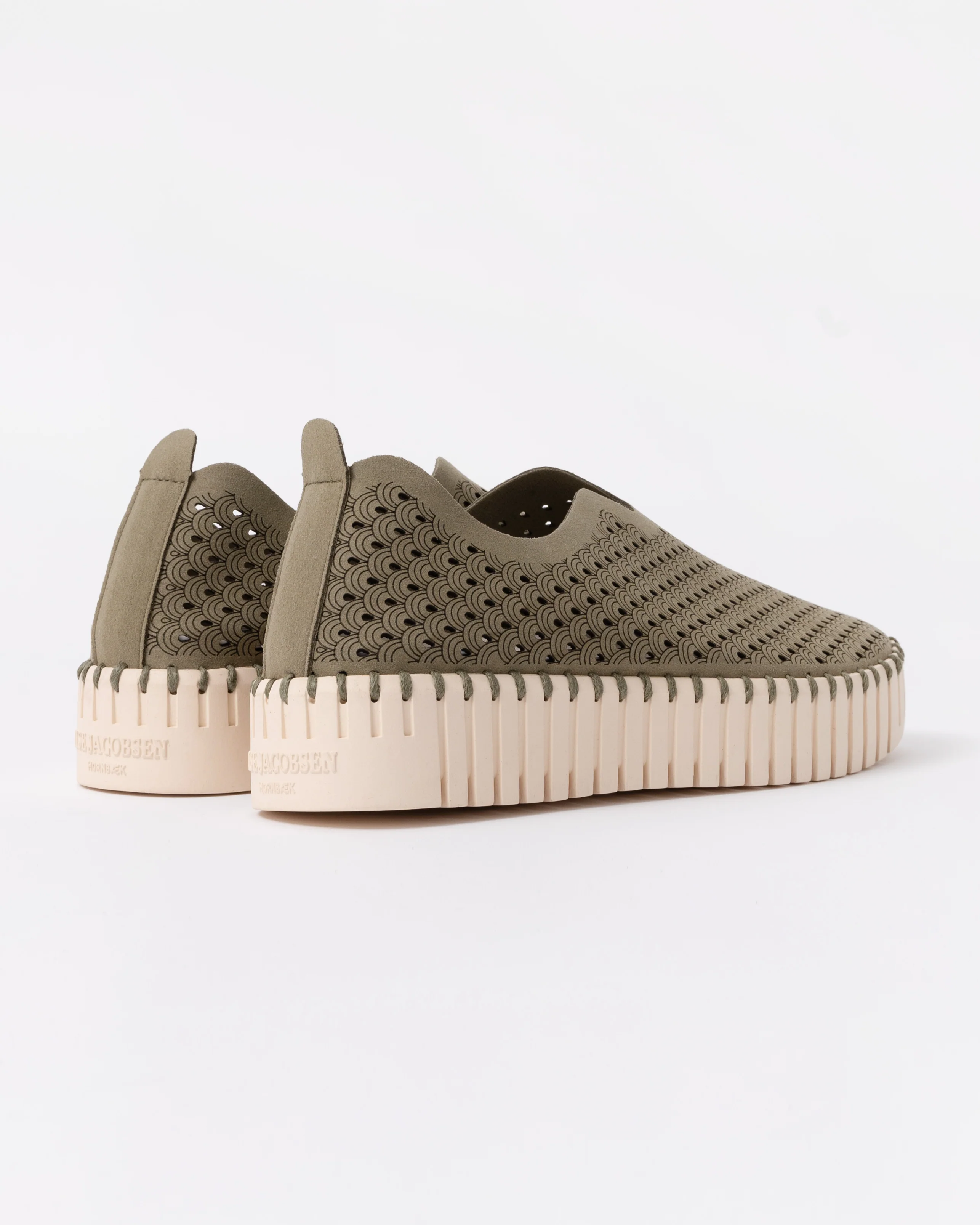 Ilse Jacobsen Tulip Slip-In Womens Platform Shoes - Army 410 - Image 3