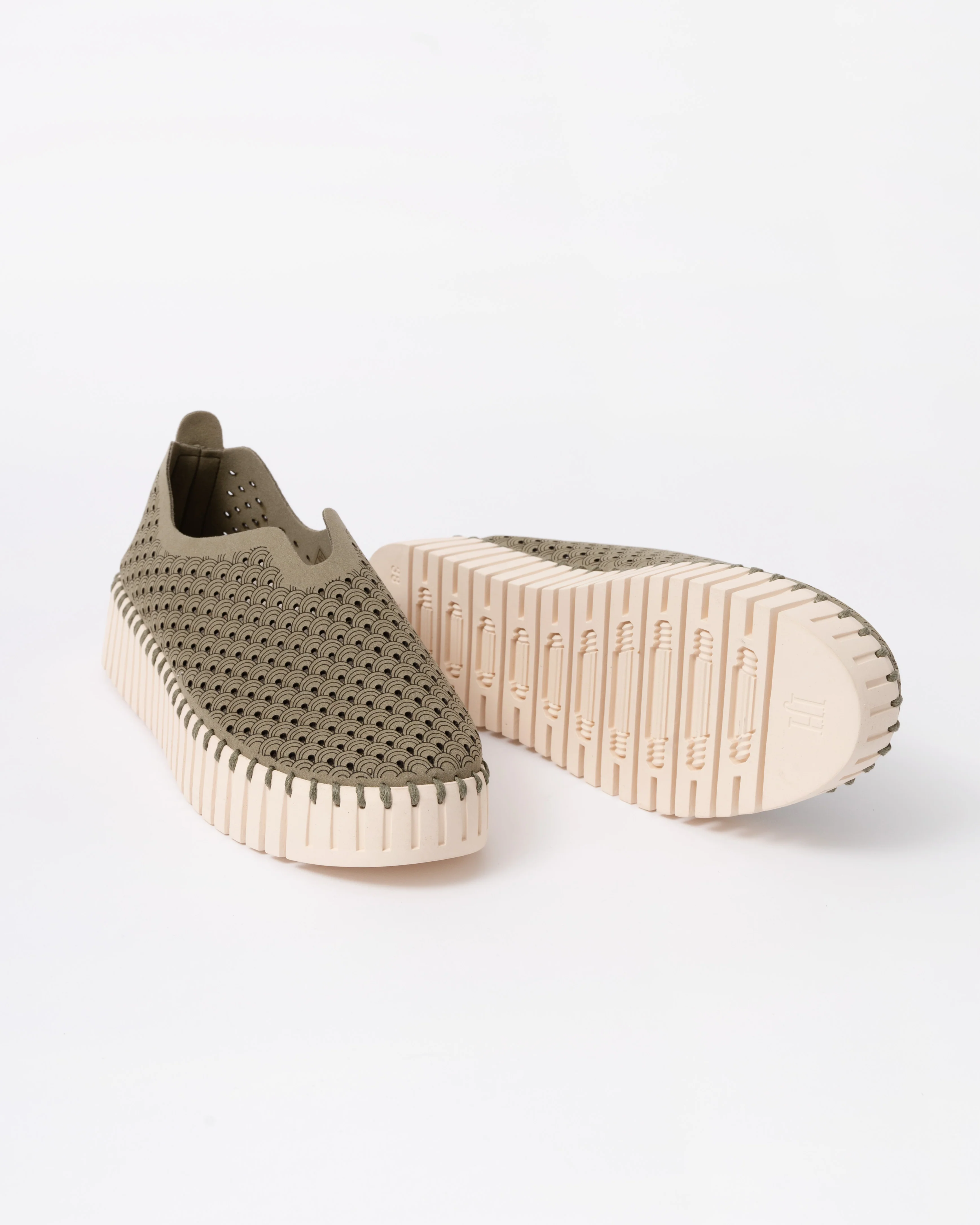 Ilse Jacobsen Tulip Slip-In Womens Platform Shoes - Army 410 - Image 4