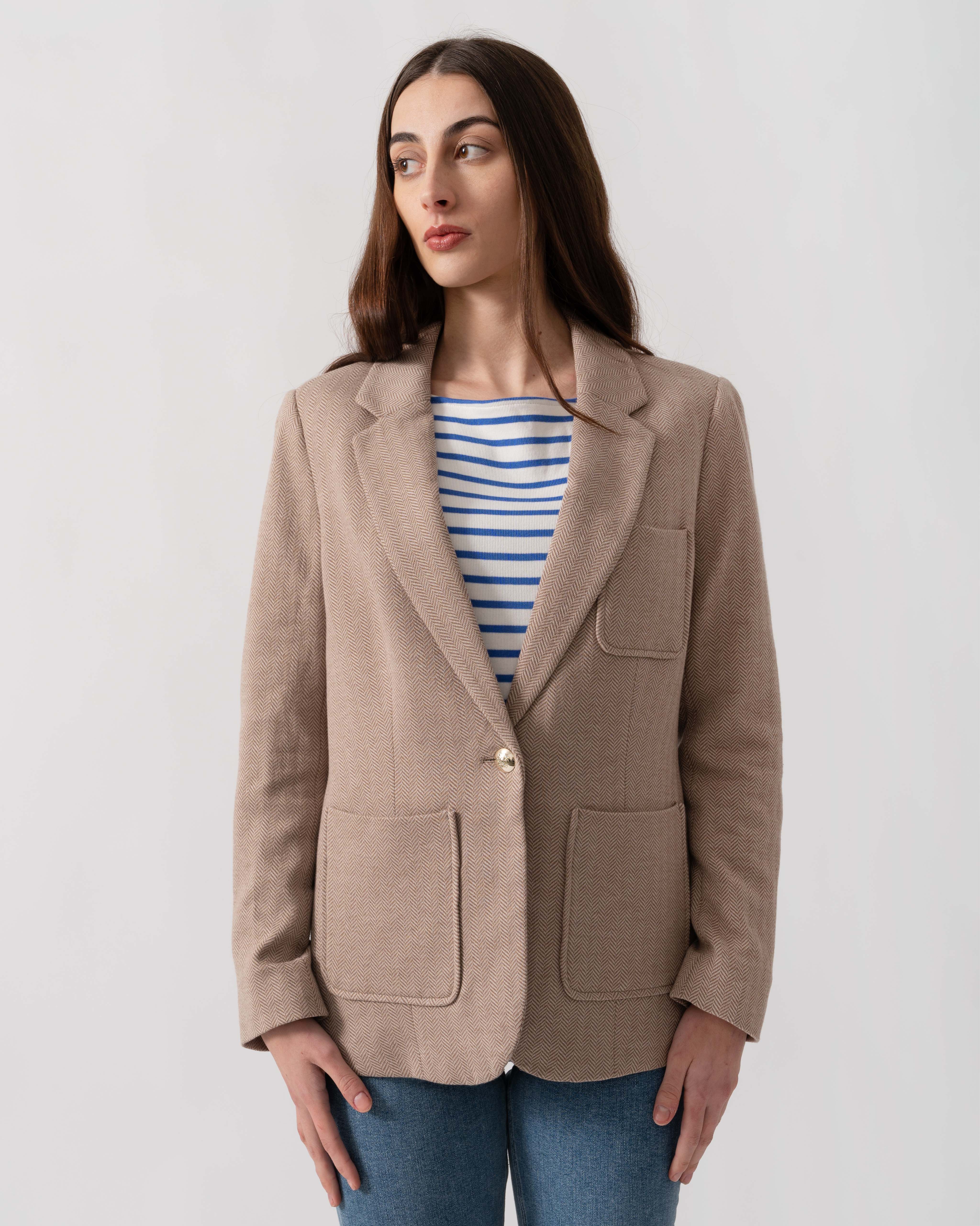 Joules Albury Womens Blazer - Tan Brown - Image 3