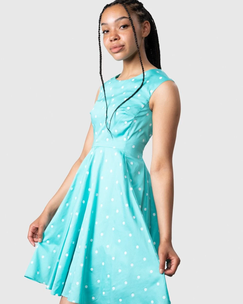 Joules Amelie Womens Dress - Ocean Green Elsa Spot - Image 3