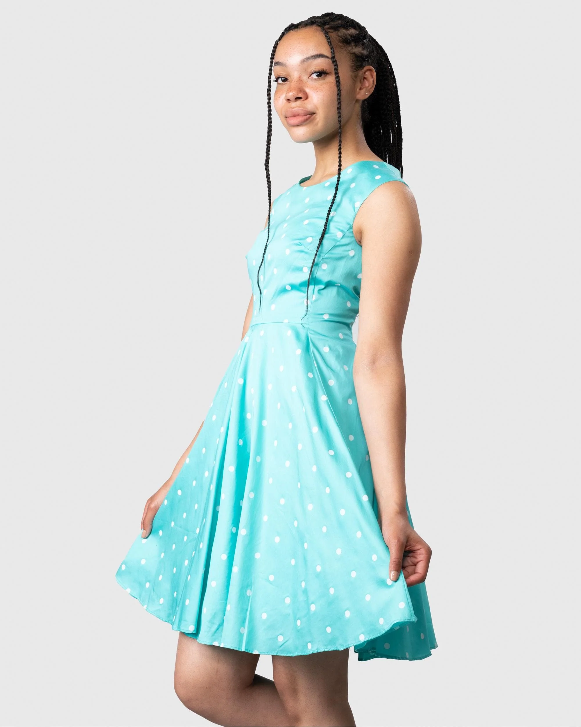 Joules Amelie Womens Dress - Ocean Green Elsa Spot - Image 4
