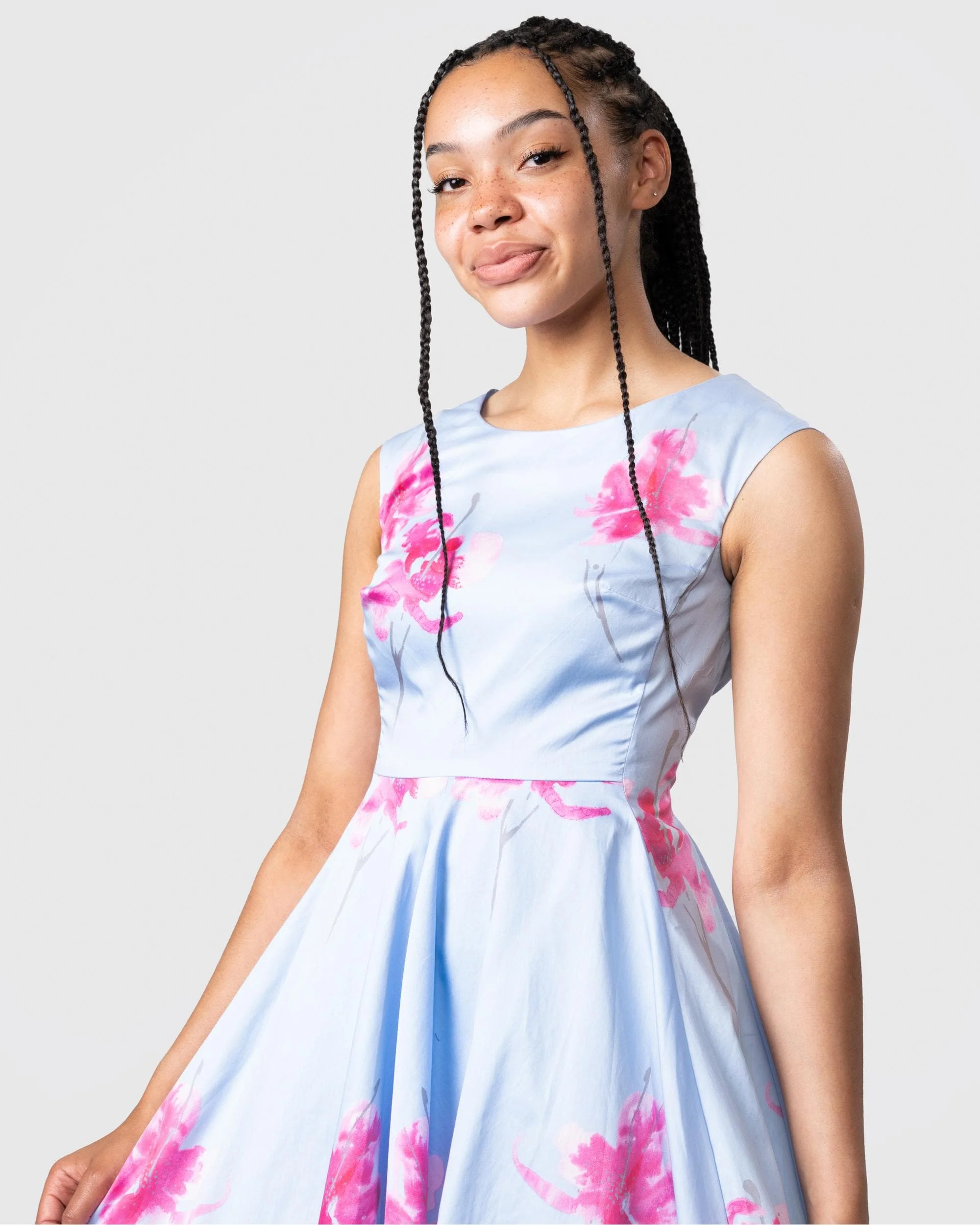 Joules Amelie Womens Dress - Sky Blue Orchid - Image 3