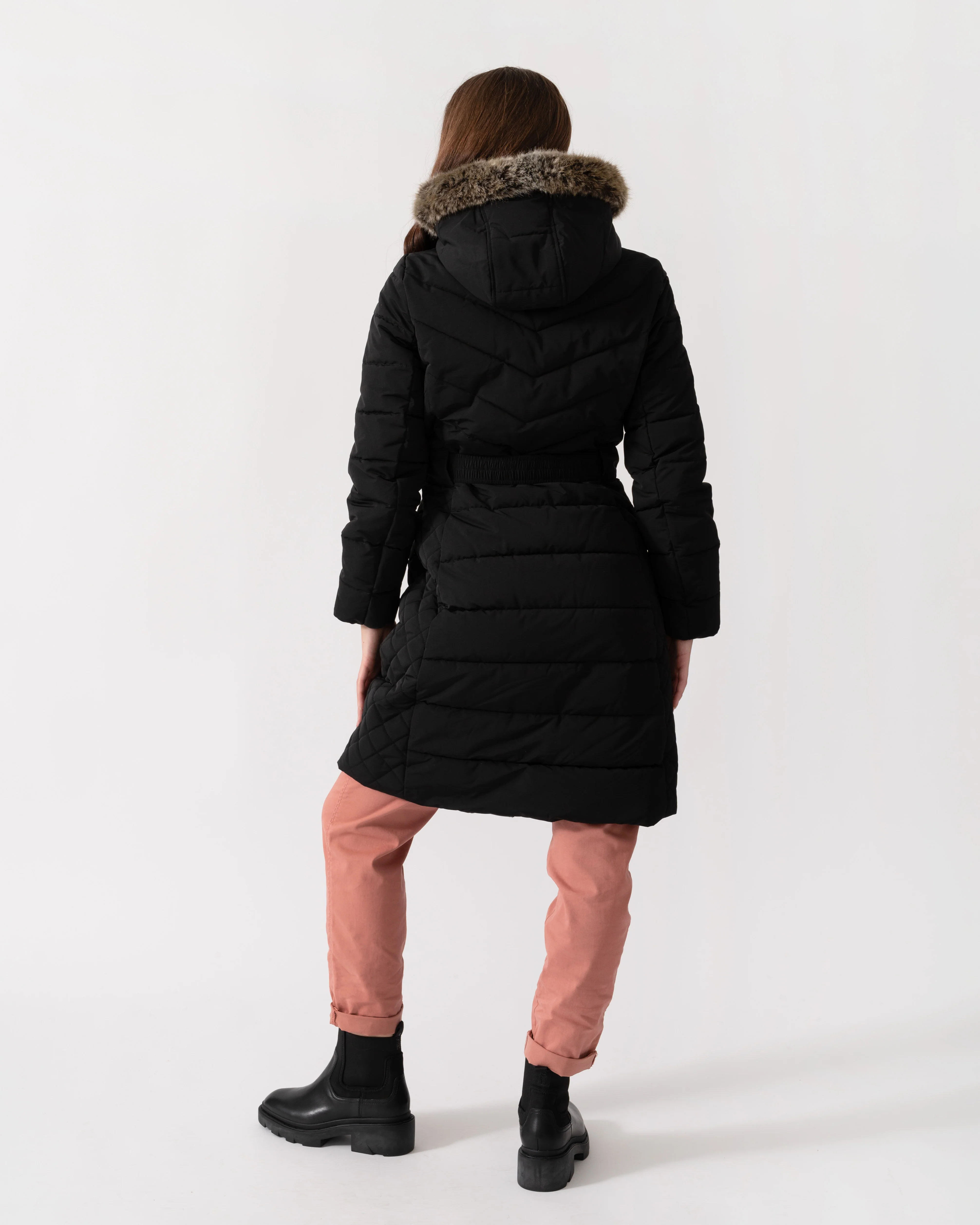 Joules Aspen Womens Long Parka - Black - Image 4