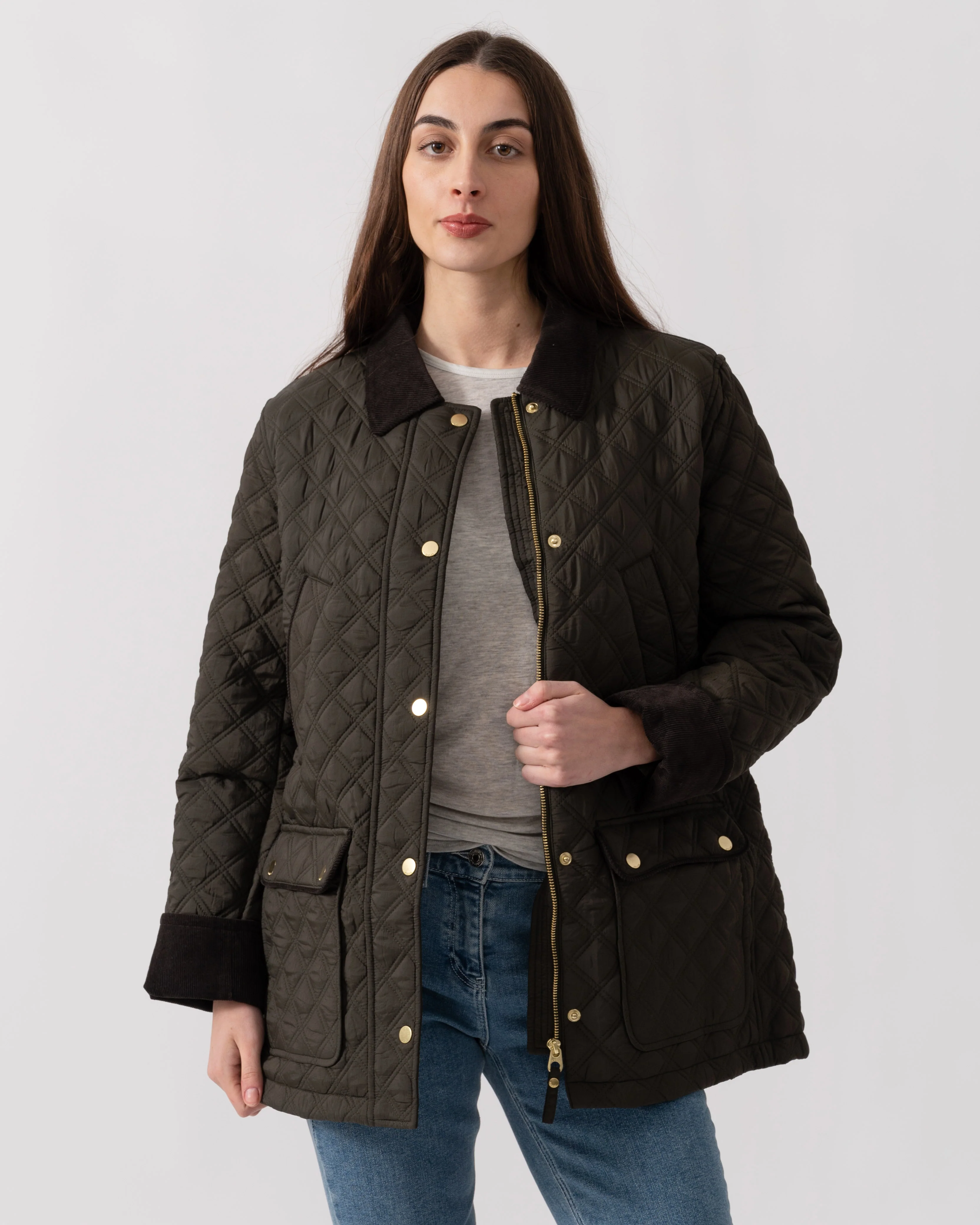 Joules Beatrix Womens Jacket - Khaki Green - Image 3