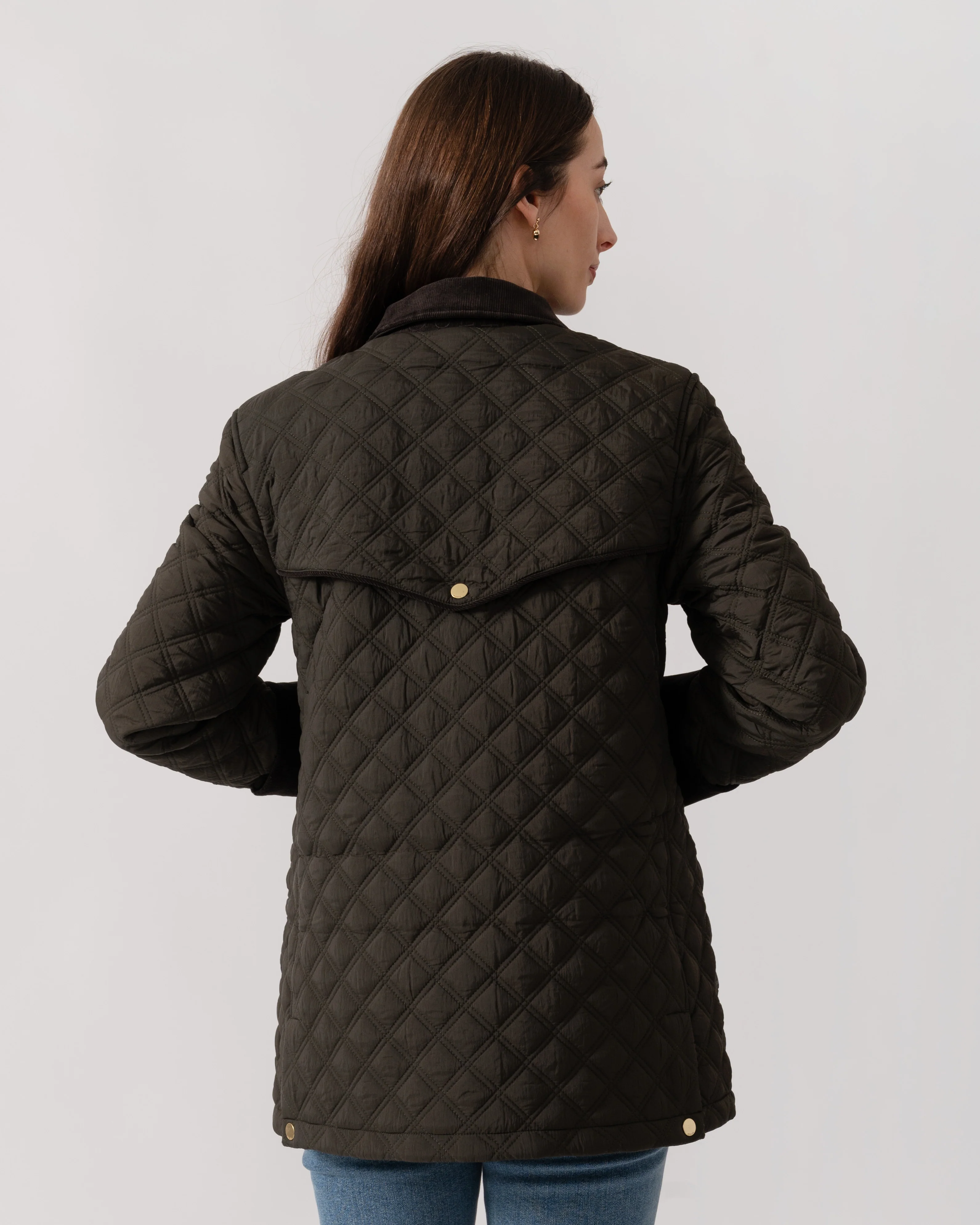 Joules Beatrix Womens Jacket - Khaki Green - Image 4