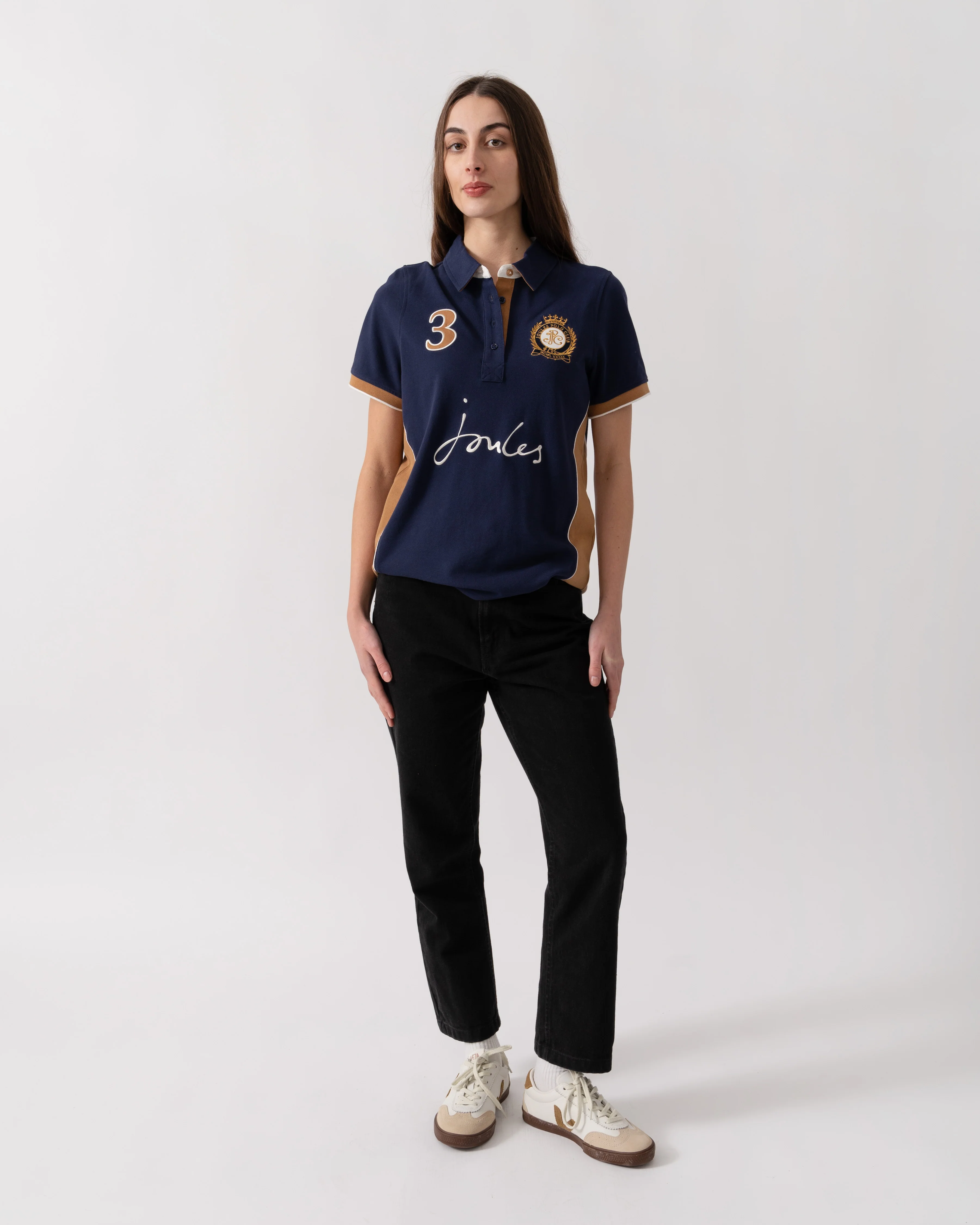 Joules Beaufort Womens Polo Shirt - Navy - Image 3