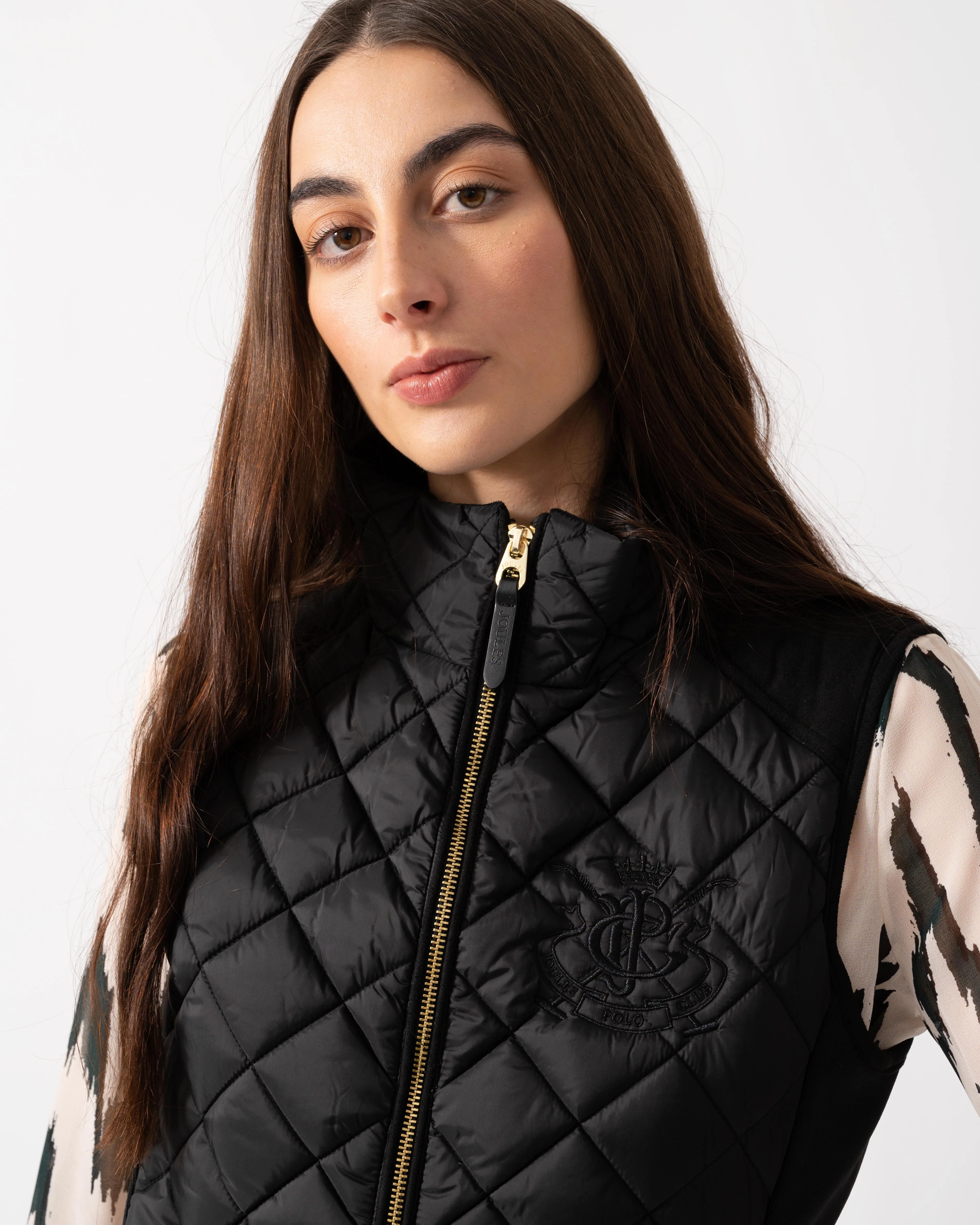 Joules Braemar Luxe Womens Quilted Gilet - Black - Image 3